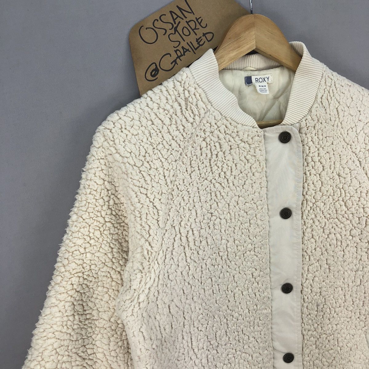 Japanese Brand 🇯🇵 Roxy Zipper Up Sherpa Quilted Jacket Size US M / EU 48-50 / 2 - 2 Thumbnail