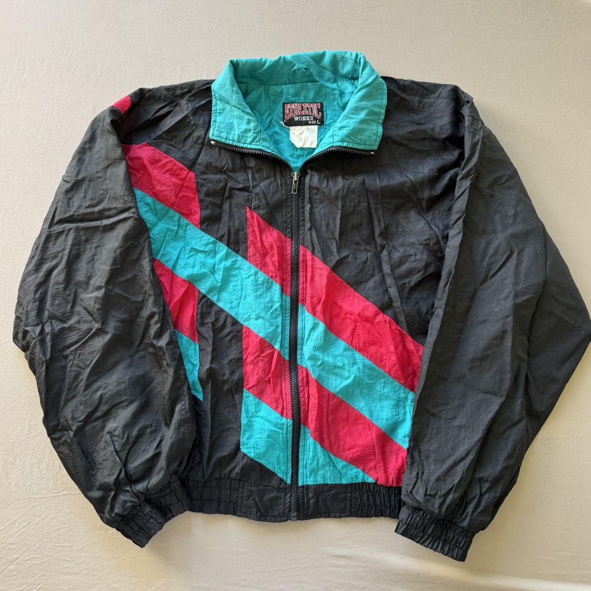 Athletic Works Vintage Athletic Works Retro Windbreaker Jacket Size US L / EU 52-54 / 3 - 1 Thumbnail