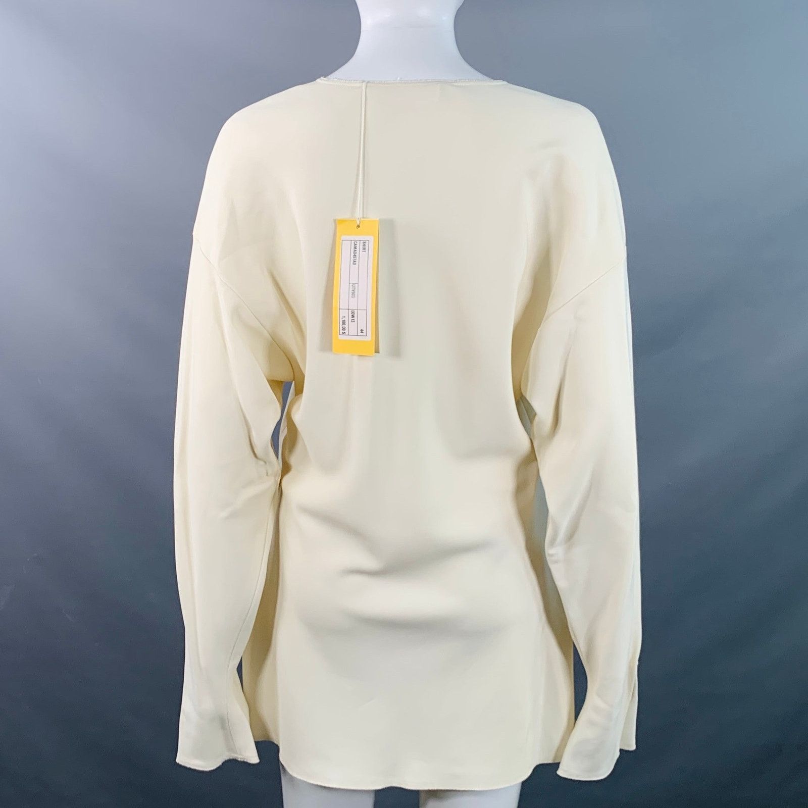 Marni MARNI Size M Beige Viscose Blend Long Sleeve V-Neck Blouse Size M / US 6-8 / IT 42-44 - 4 Thumbnail