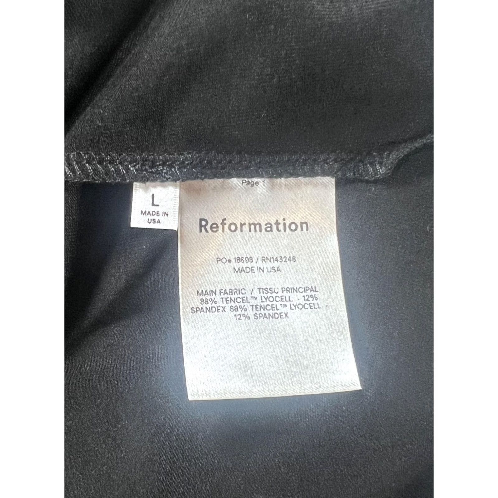 Reformation VINTAGE? No. Reformation Avant Dress Womens Large Black Cut Out Bow Long Sleeve Bodycon Mini Size L / US 10 / IT 46 - 5 Thumbnail