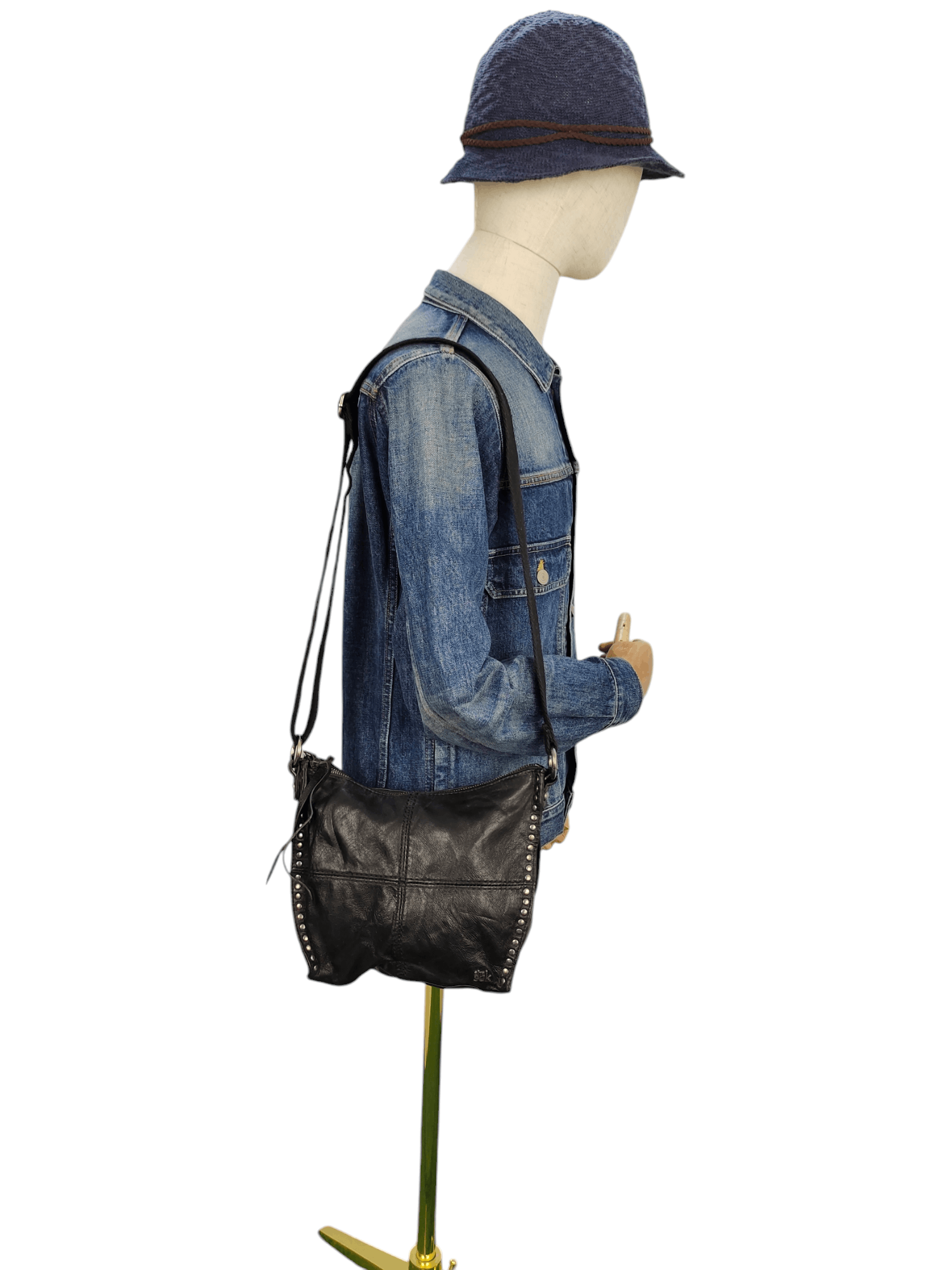 Leather Vintage The Sak Japan Studded Patina Leather Shoulder Bag Size ONE SIZE - 2 Thumbnail