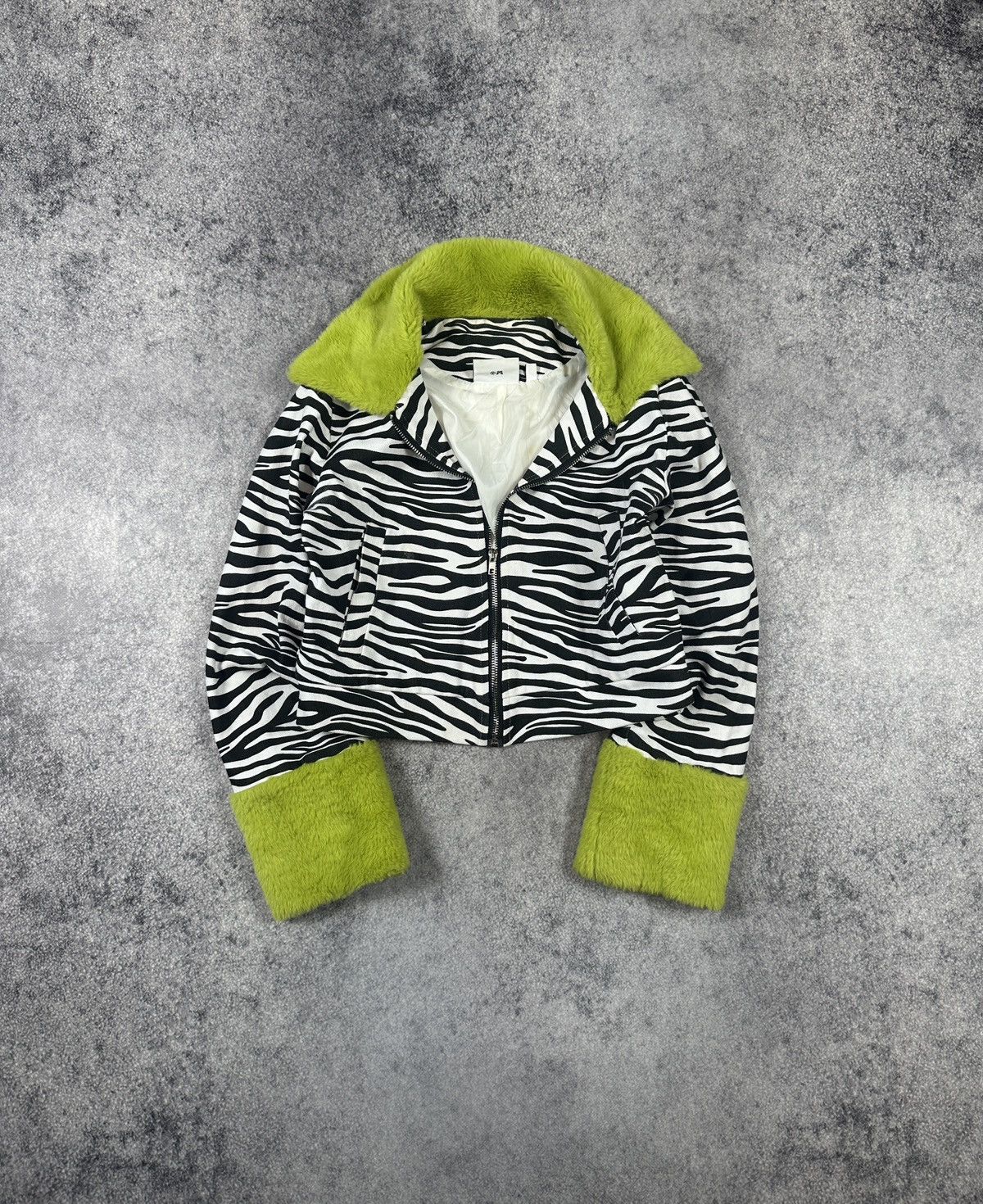 Other Y2K Vintage Fur Jacket Zebra Streetwear Opium Alt Rare VTg Size S / US 4 / IT 40 - 1 Thumbnail
