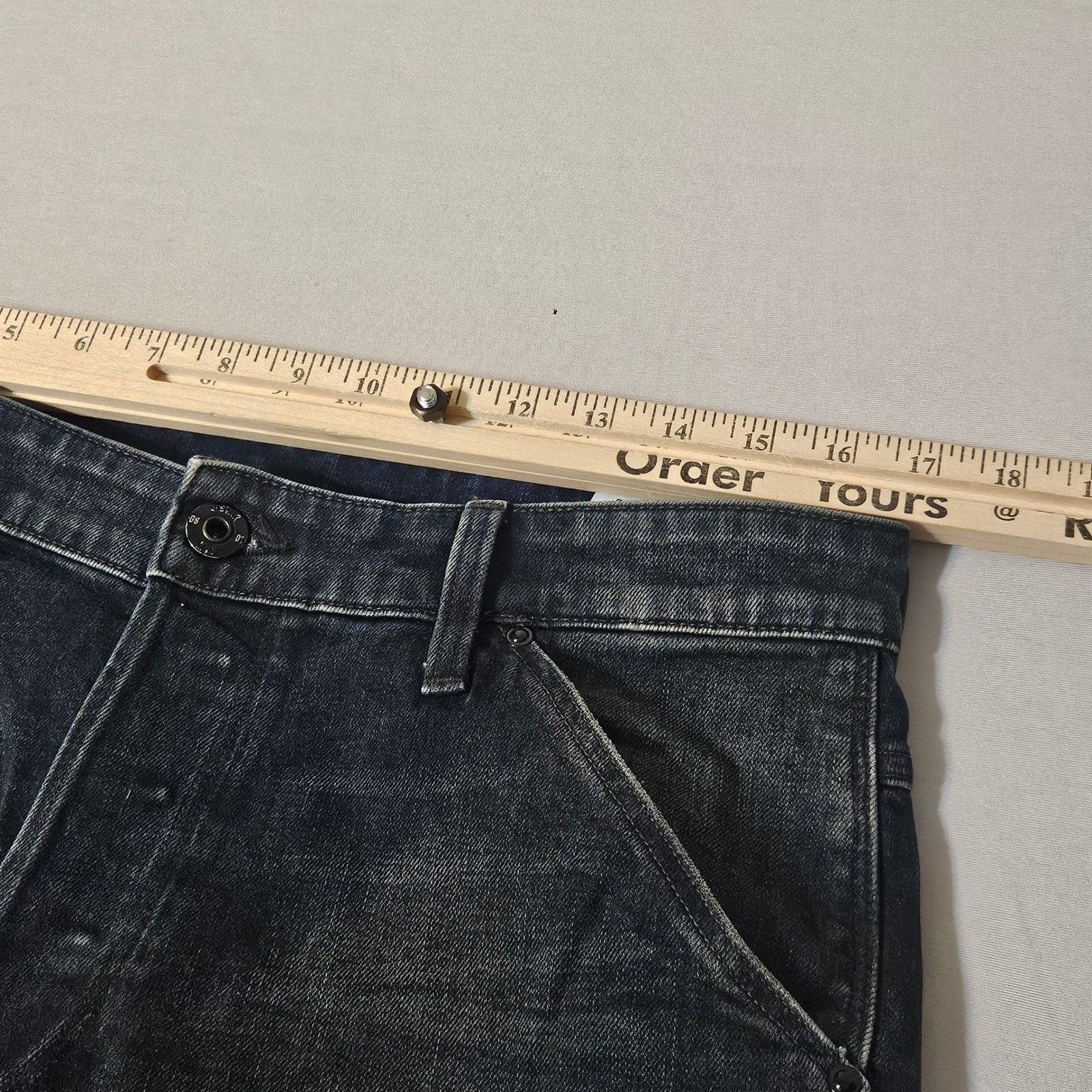 G-Star G Star Raw 5620 3D Men's Jeans Dark Wash 33x31 Button Fly Size US 33 - 4 Thumbnail