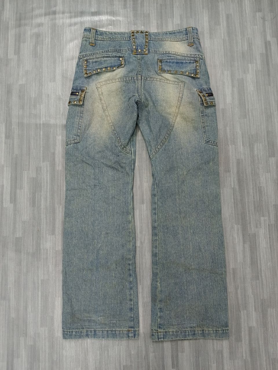 Japanese Brand FLARE🔥BUDDHAHOOD CARGO DENIM PANTS Size US 30 / EU 46 - 3 Thumbnail