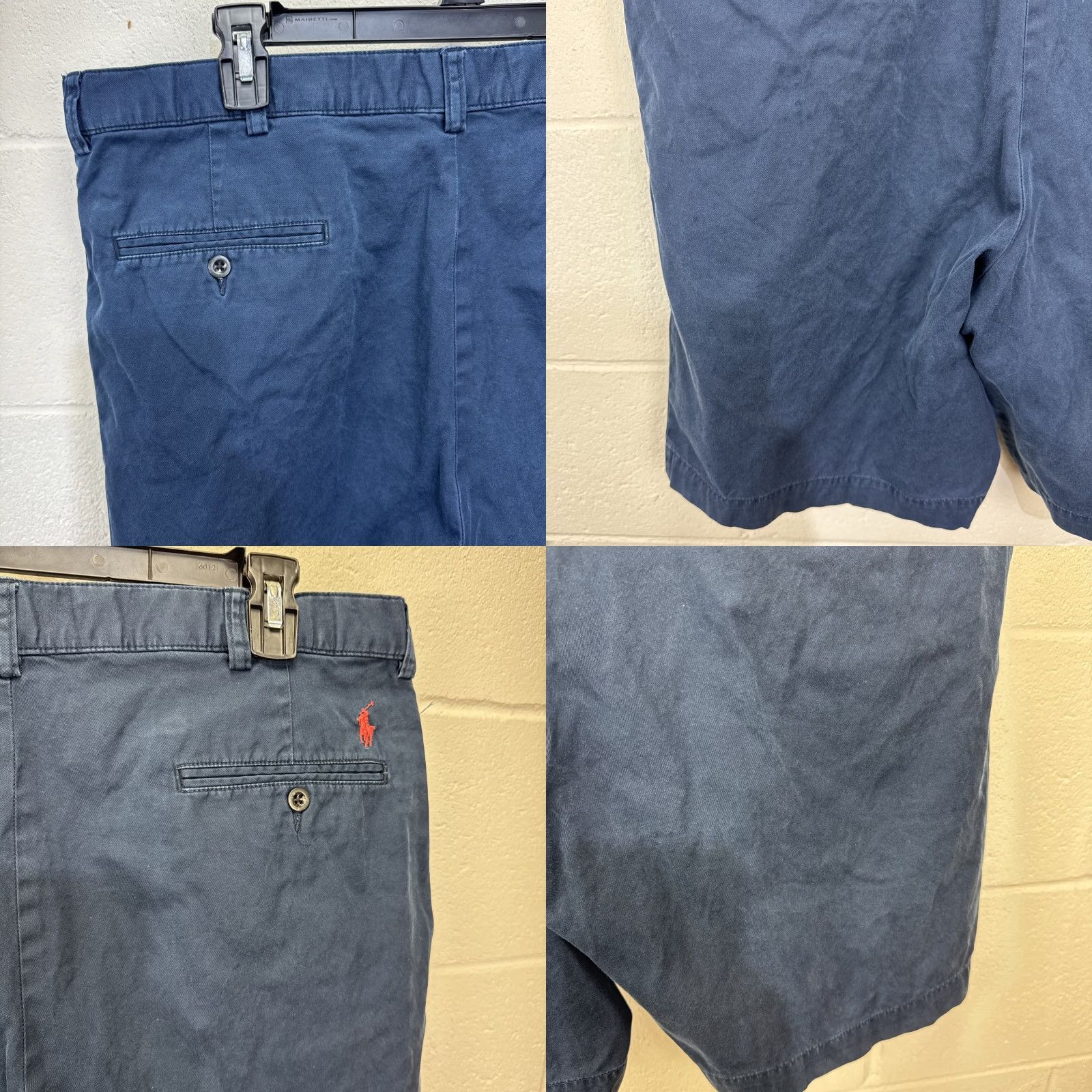 Polo Ralph Lauren VINTAGE Polo Ralph Lauren Men's Shorts Casual Chino 38 Navy Blue Pleated Front 5-Pocket Summer Fall Spring Size US M / EU 48-50 / 2 - 8 Thumbnail