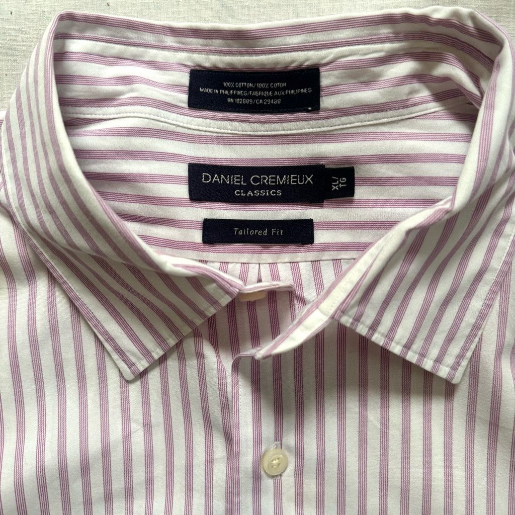 Daniel Cremieux Daniel Cremieux Purple White Stripes Button Front XL Size US XL / EU 56 / 4 - 2 Thumbnail