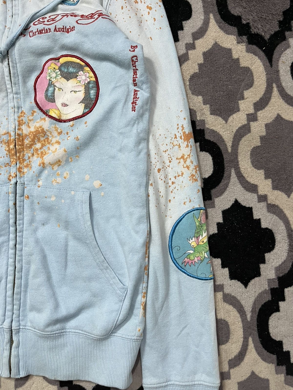 Ed Hardy Vintage y2k ed hardy patch embroidery blue sea hoodie Size US XS / EU 42 / 0 - 6 Thumbnail