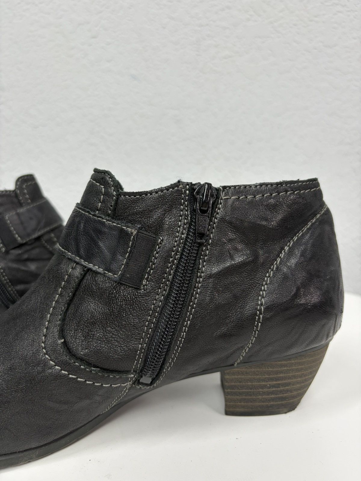 If Six Was Nine AS 98 Vibe Artisan Black Leather Side Zip Ankle Biker Boots Size US 9 / EU 42 - 9 Thumbnail