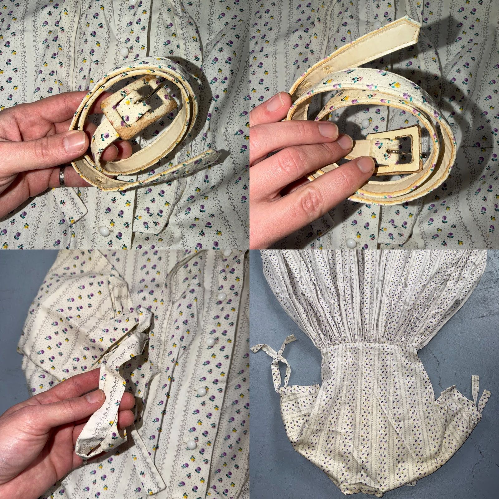 Vintage VINTAGE Cottagecore Dress Prairie Cream Lace Floral Ruffle Long High Neck XS/S 1970s 70s Size XS / US 0-2 / IT 36-38 - 10 Thumbnail