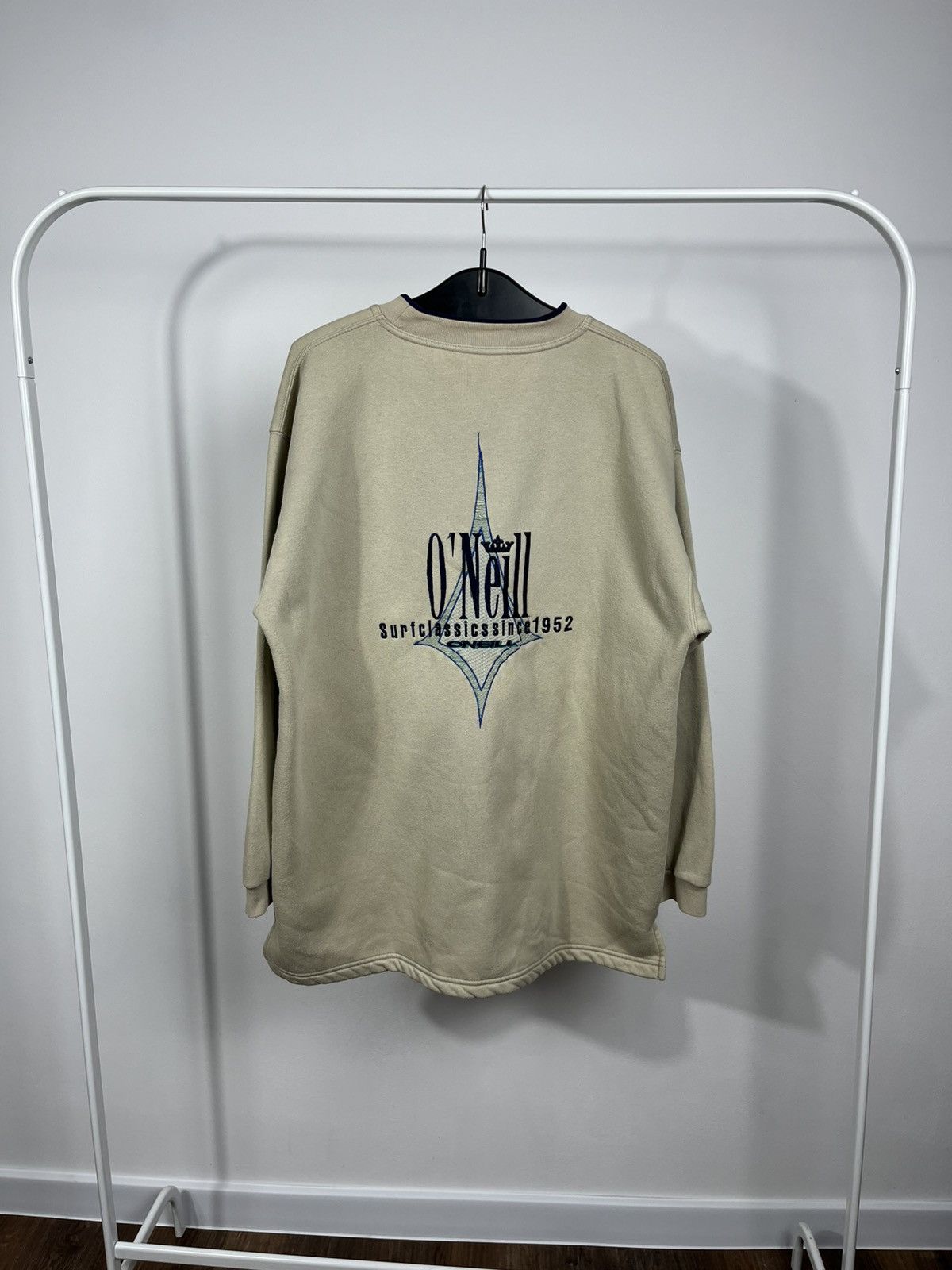 Vintage O’Neill Beige Crewneck Sweatshirt Embroidered Logo L
