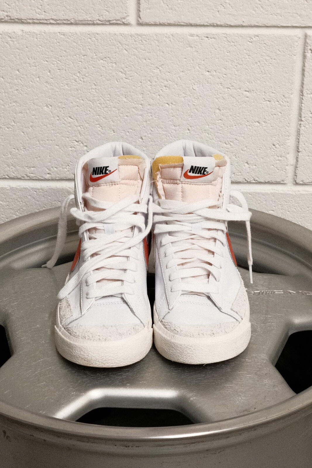 Nike Nike Blazer Mid White and Orange Sneakers US 8 W Size US 7.5 / IT 37.5 - 1 Thumbnail