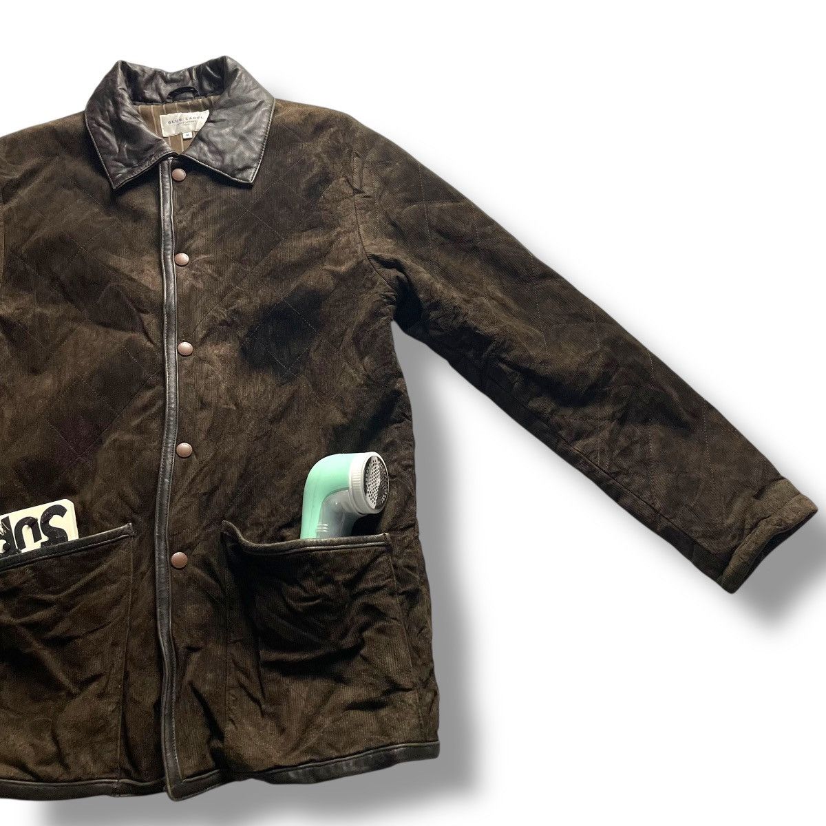 United Arrows 🇯🇵 UNITED ARROWS BUTTON UP CORDUROY + LEATHER JACKET Size US M / EU 48-50 / 2 - 5 Thumbnail