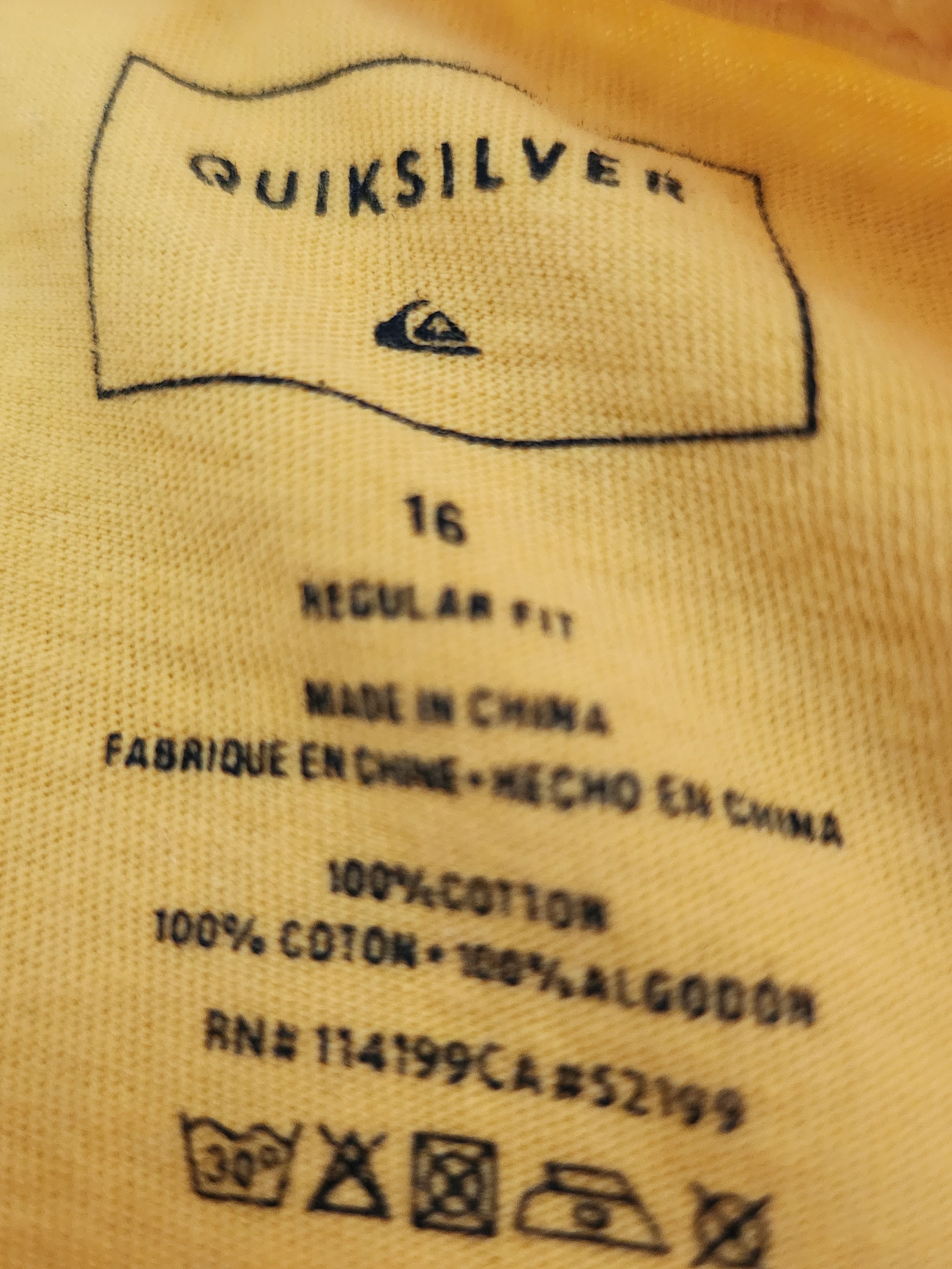 Quiksilver Quiksilver Yellow T-shirt Size US S / EU 44-46 / 1 - 2 Thumbnail