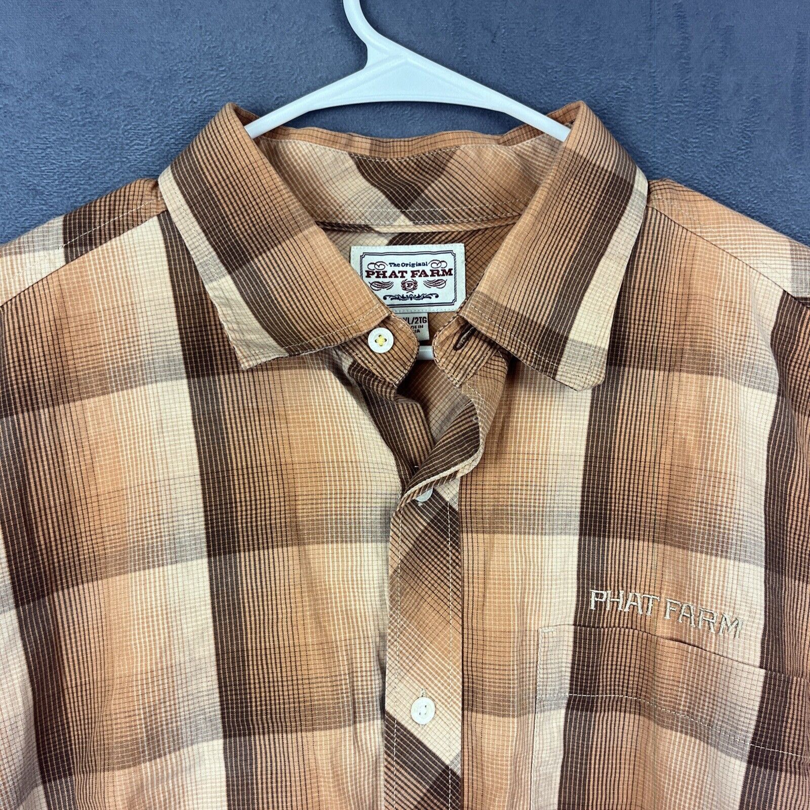 Phat Farm Vintage Phat Farm Plaid Shirt Men's Size 2XL Button Front Size US XXL / EU 58 / 5 - 9 Thumbnail