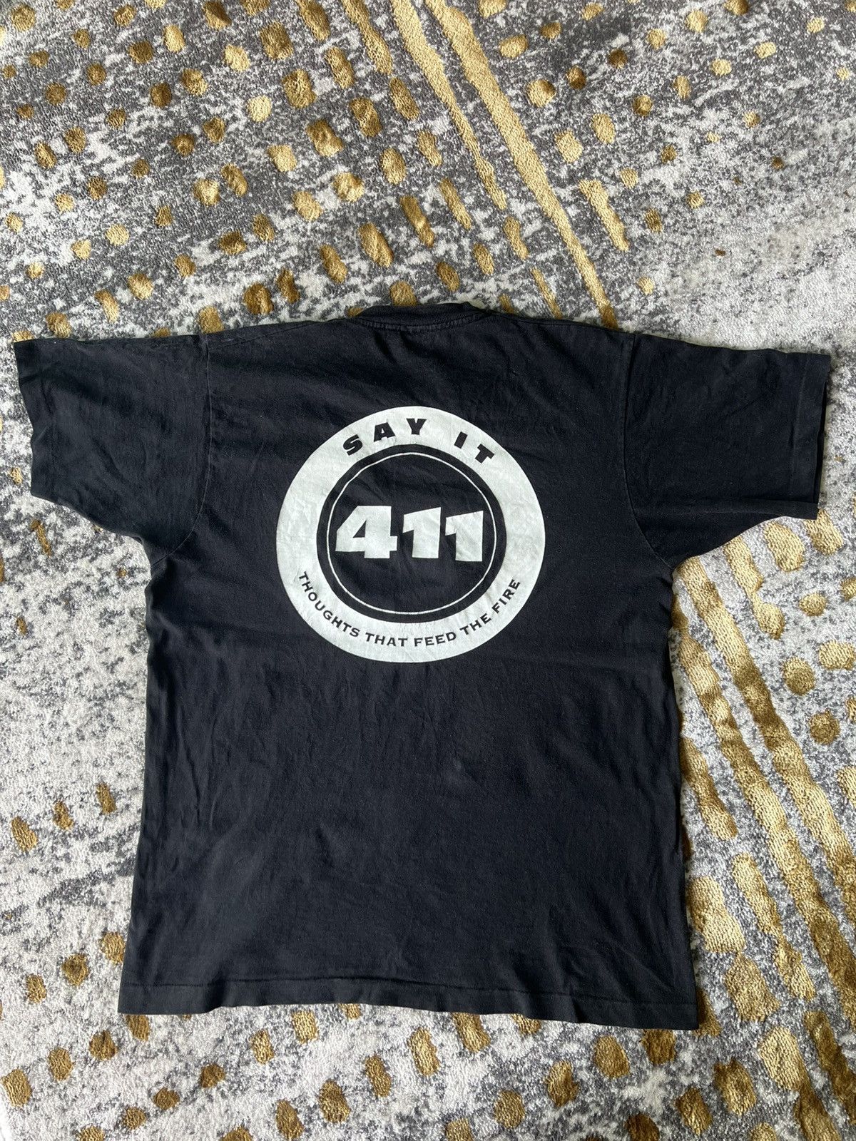 Band Tees × Fruit Of The Loom × Vintage Vintage 90s 411 Say It Thoughts That Feed The Fire t-shirt Size US XL / EU 56 / 4 - 9 Thumbnail