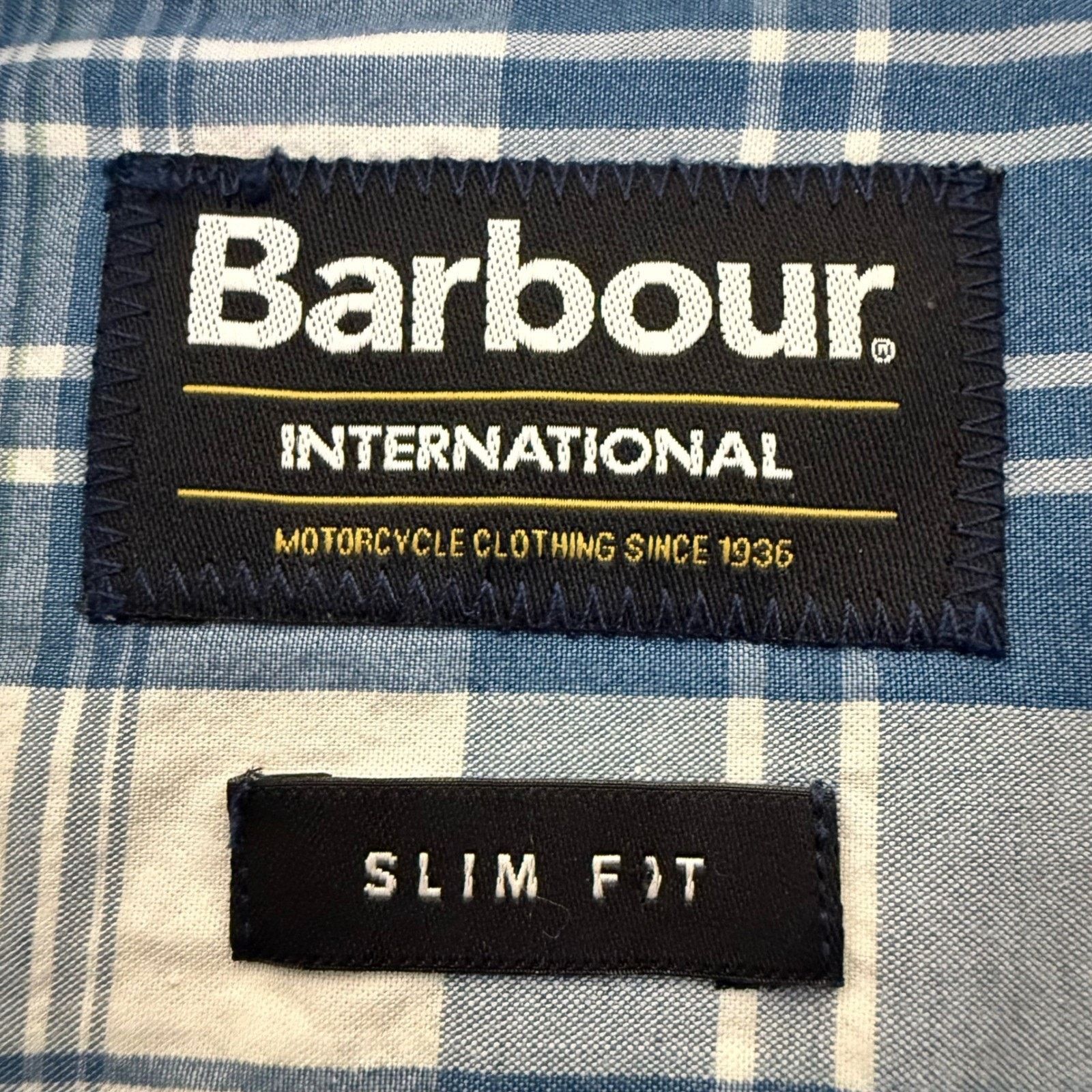 Barbour Barbour International Shirt Mens XL Blue Plaid Slim Fit Size US XL / EU 56 / 4 - 2 Thumbnail