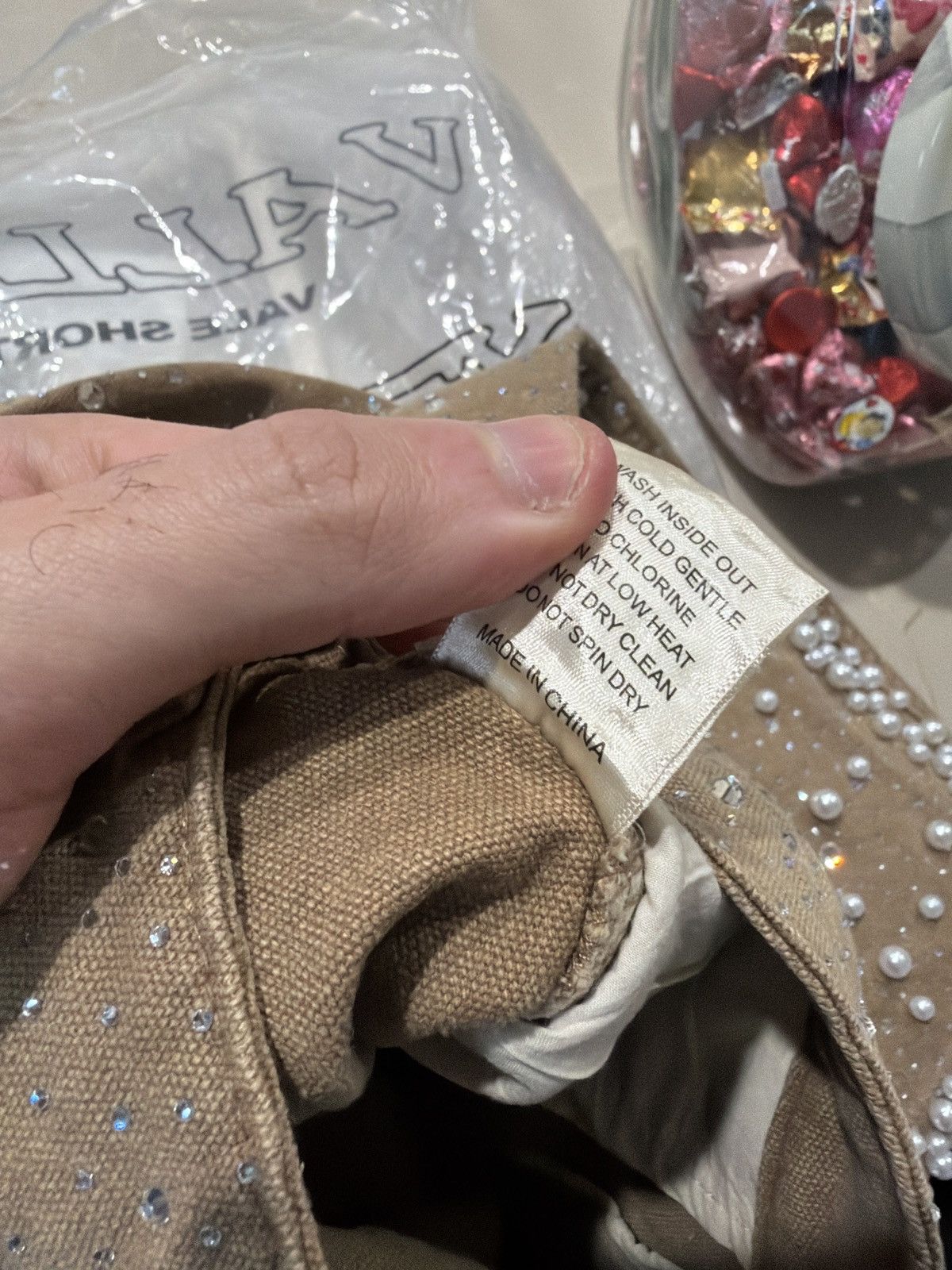 Vale Vale Forever Sand Storm Rhinestone Jorts – Tan 32 Size US 32 / EU 48 - 8 Thumbnail