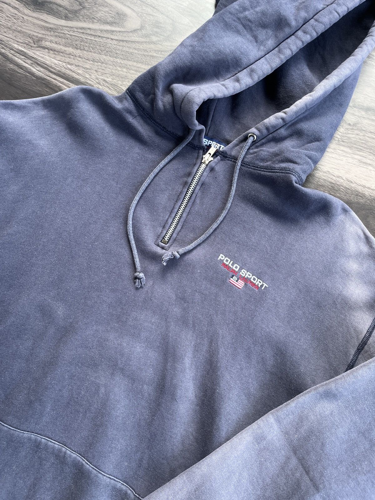 Designer × Polo Ralph Lauren × Vintage Y2K HalfZipp Hoodie Polo Ralph Lauren Sun Faded Size US L / EU 52-54 / 3 - 2 Thumbnail