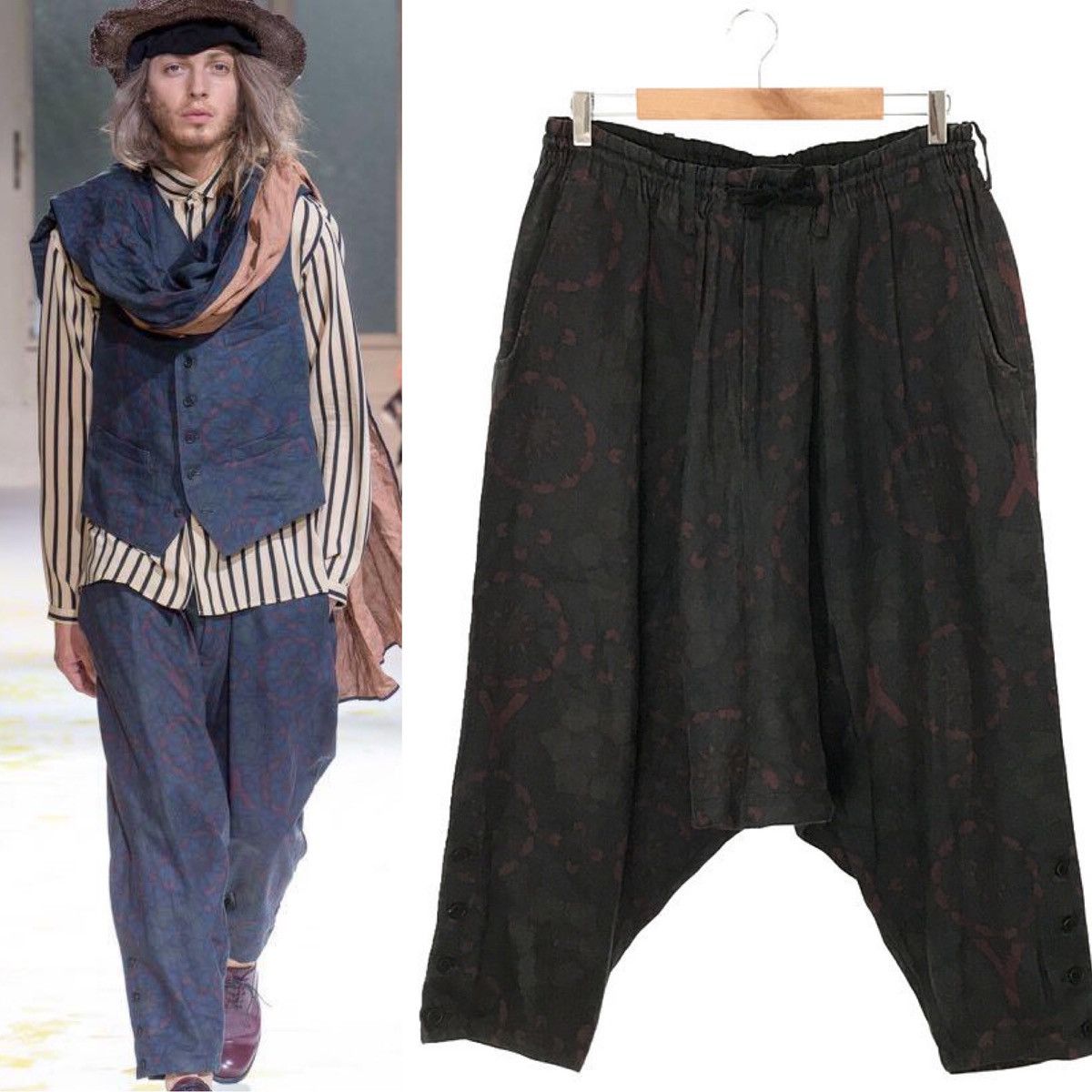 Yohji Yamamoto Yohji Yamamoto Pout Homme Linen Sarouel Pants Bordeaux SS15 Size US 32 / EU 48 - 1 Thumbnail