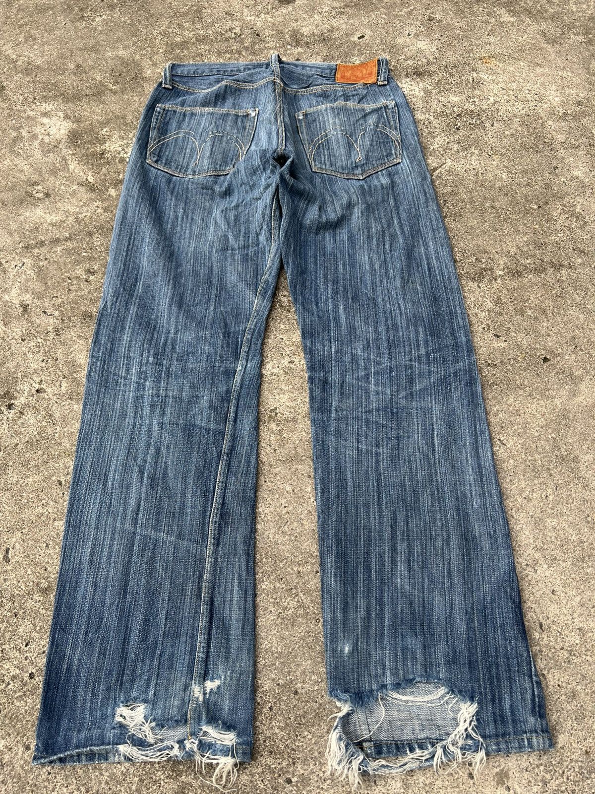 If Six Was Nine Vintage Sugar Canes Selvedge Honolulu Hawaii Distress Jean Size US 30 / EU 46 - 2 Thumbnail