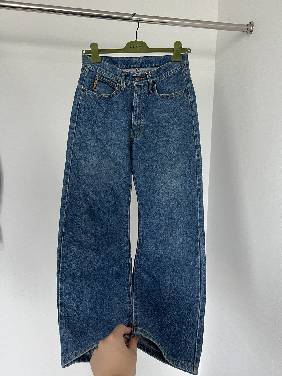 image of Archival Clothing x Emporio Armani 90’S Vintage Armani Wide Legs Denim in Bleu, Men's (Size 29)