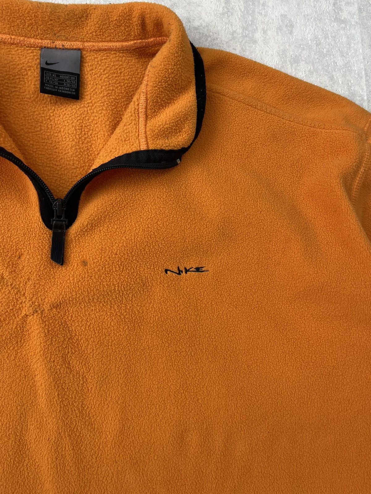 Nike × Vintage 90s Nike Retro Logo Vintage Fleece 1/4 Zip Oversized Jacket Size US XL / EU 56 / 4 - 2 Thumbnail