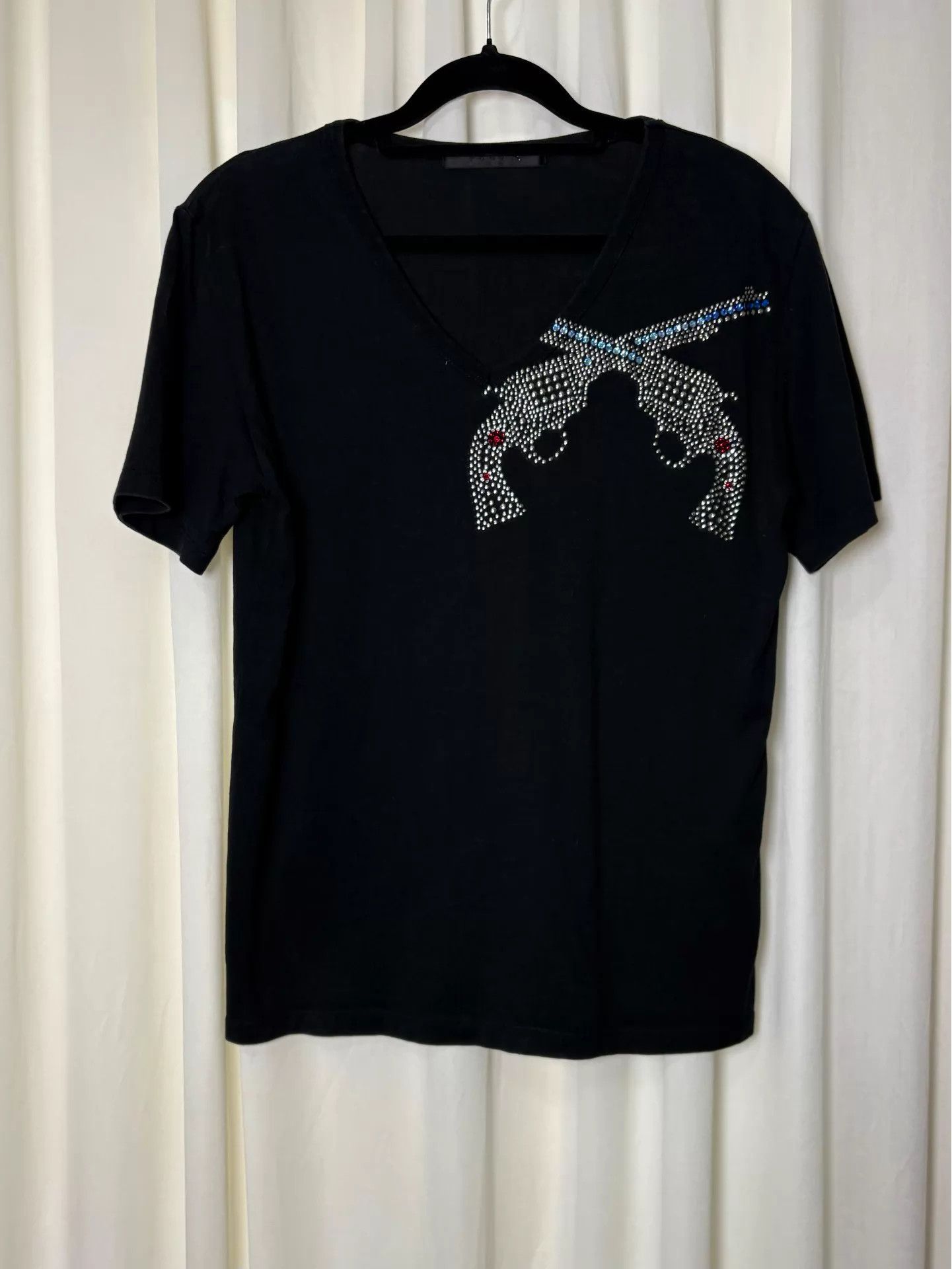 roarguns roarguns vintage double gun Swarovski crystal V-neck tee Size XS / US 0-2 / IT 36-38 - 5 Thumbnail