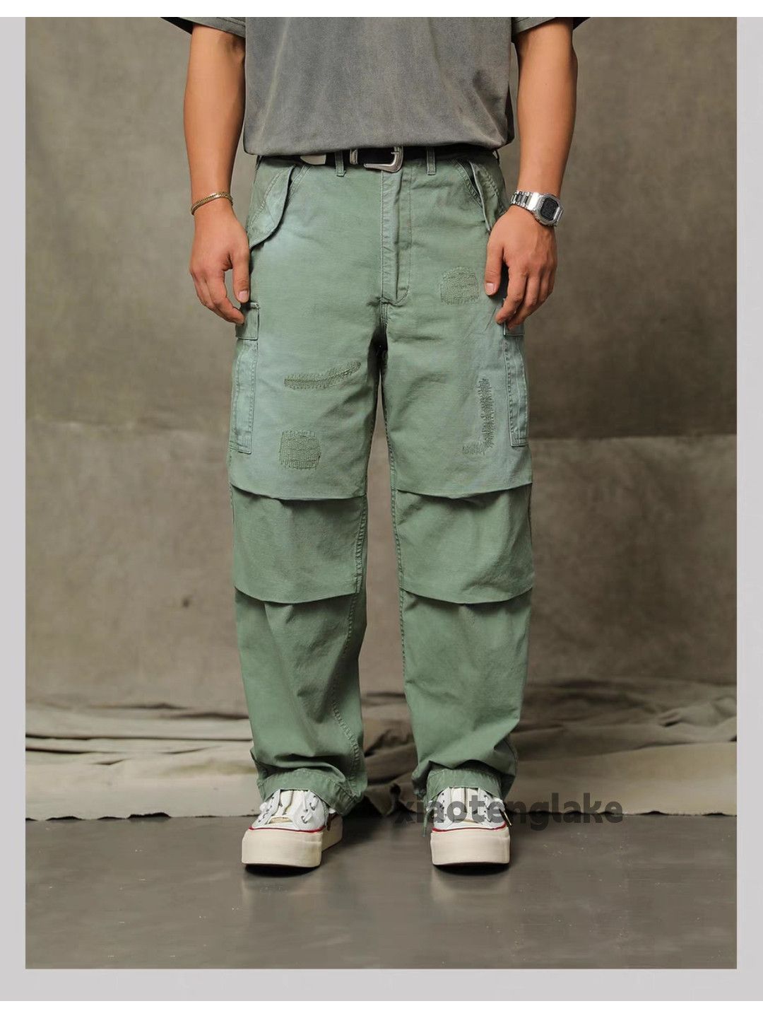 Designer × Vintage washed faded utility military tactical baggy cargo pants Size US 32 / EU 48 - 6 Thumbnail
