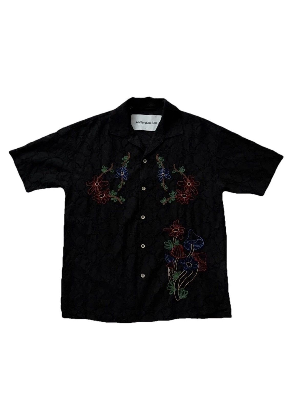 Andersson Bell Andersson Bell Black Flower Mushroom Shirt Size US L / EU 52-54 / 3 - 1 Thumbnail