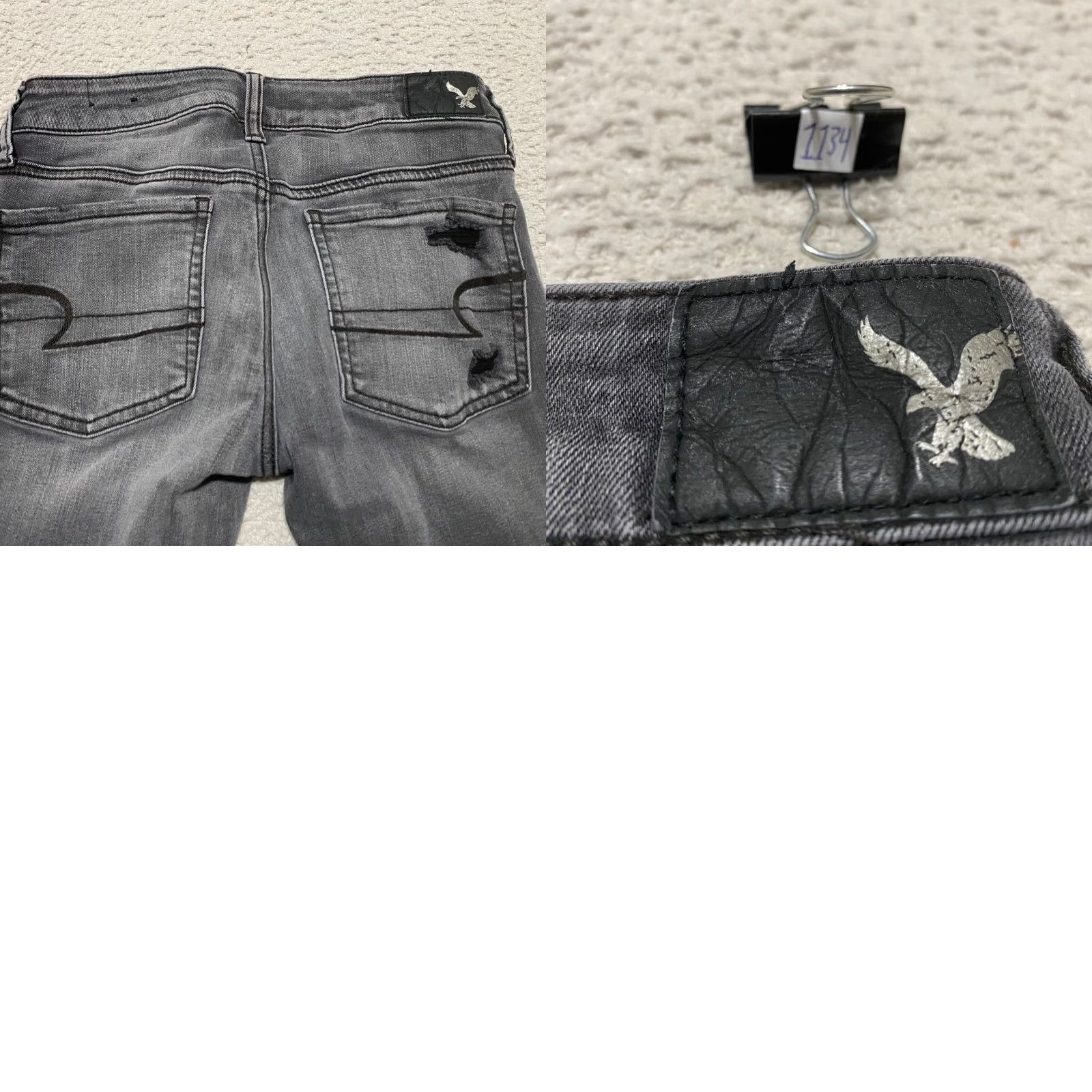 American Eagle Outfitters American Eagle Outfitters Jeans Womens Size 2 Gray Denim Low Rise Jegging Distressed Stretch Medium Wash Size 26" / US 2 / IT 38 - 9 Thumbnail