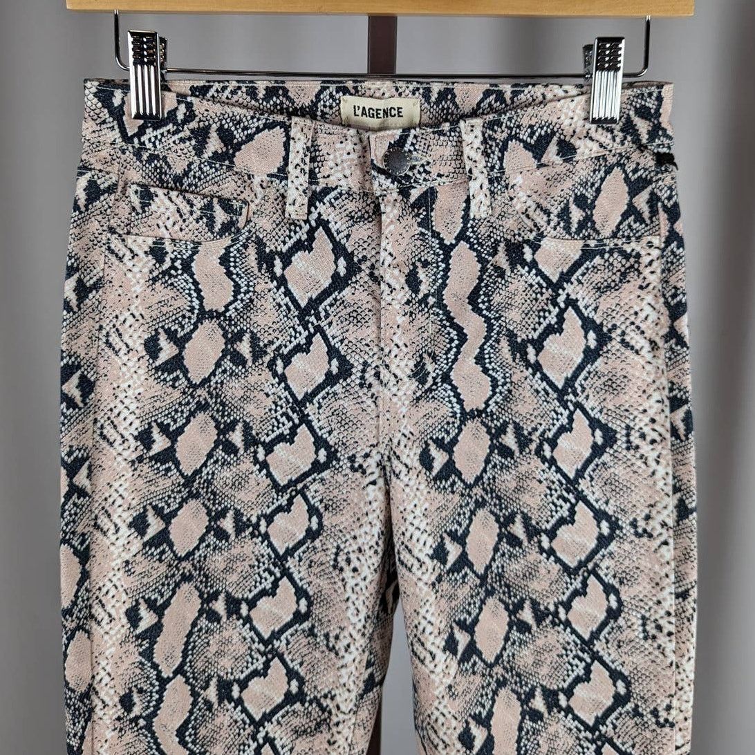 L'AGENCE L’AGENCE Marguerite Pink Python Print High Rise Jeans Size 25" / US 0 / IT 36 - 4 Thumbnail