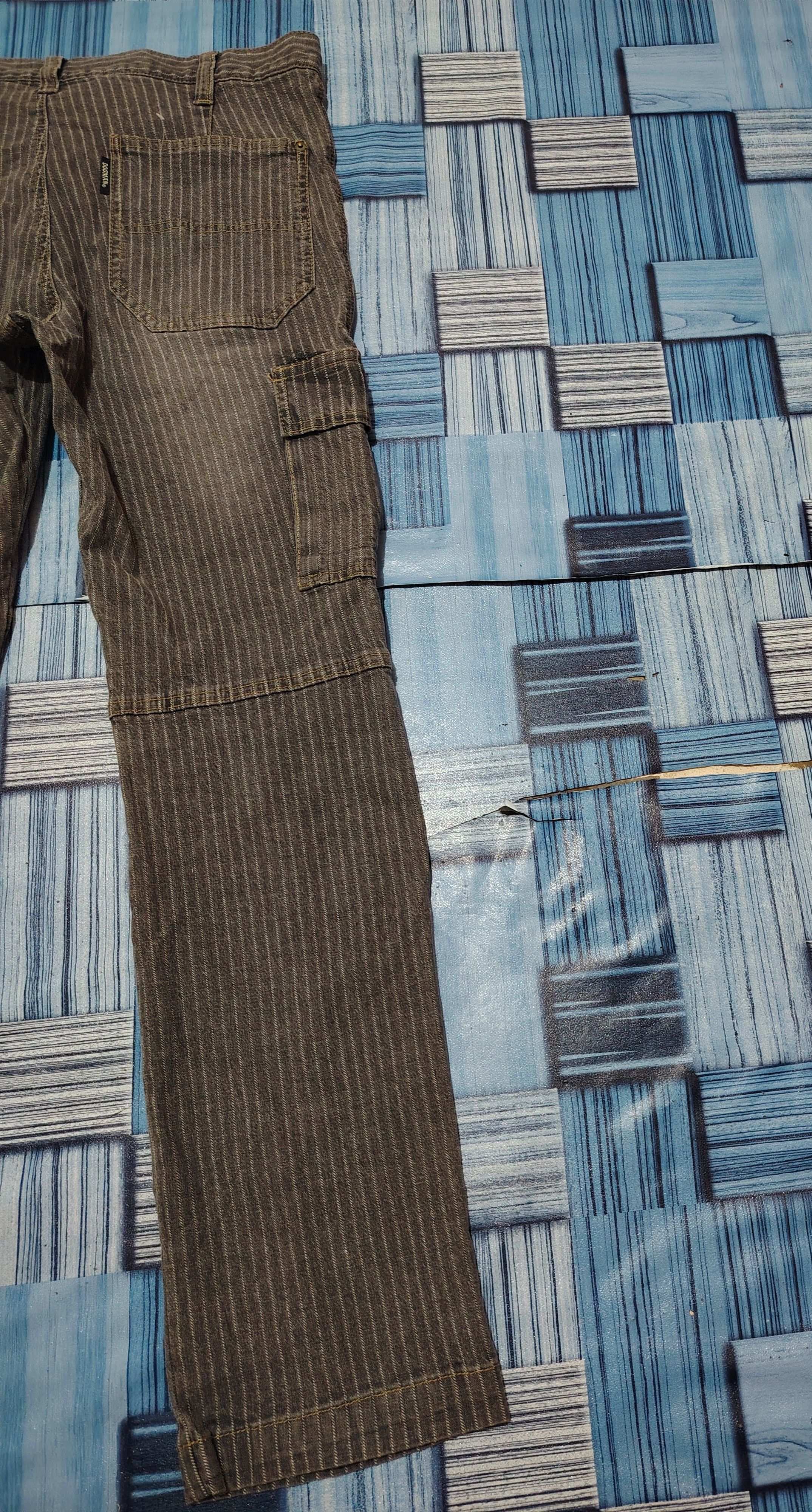 5351 POUR LES HOMMES Dogman Selected Cargo Multipocket Striped Stretch Pants Size US 35 - 17 Thumbnail