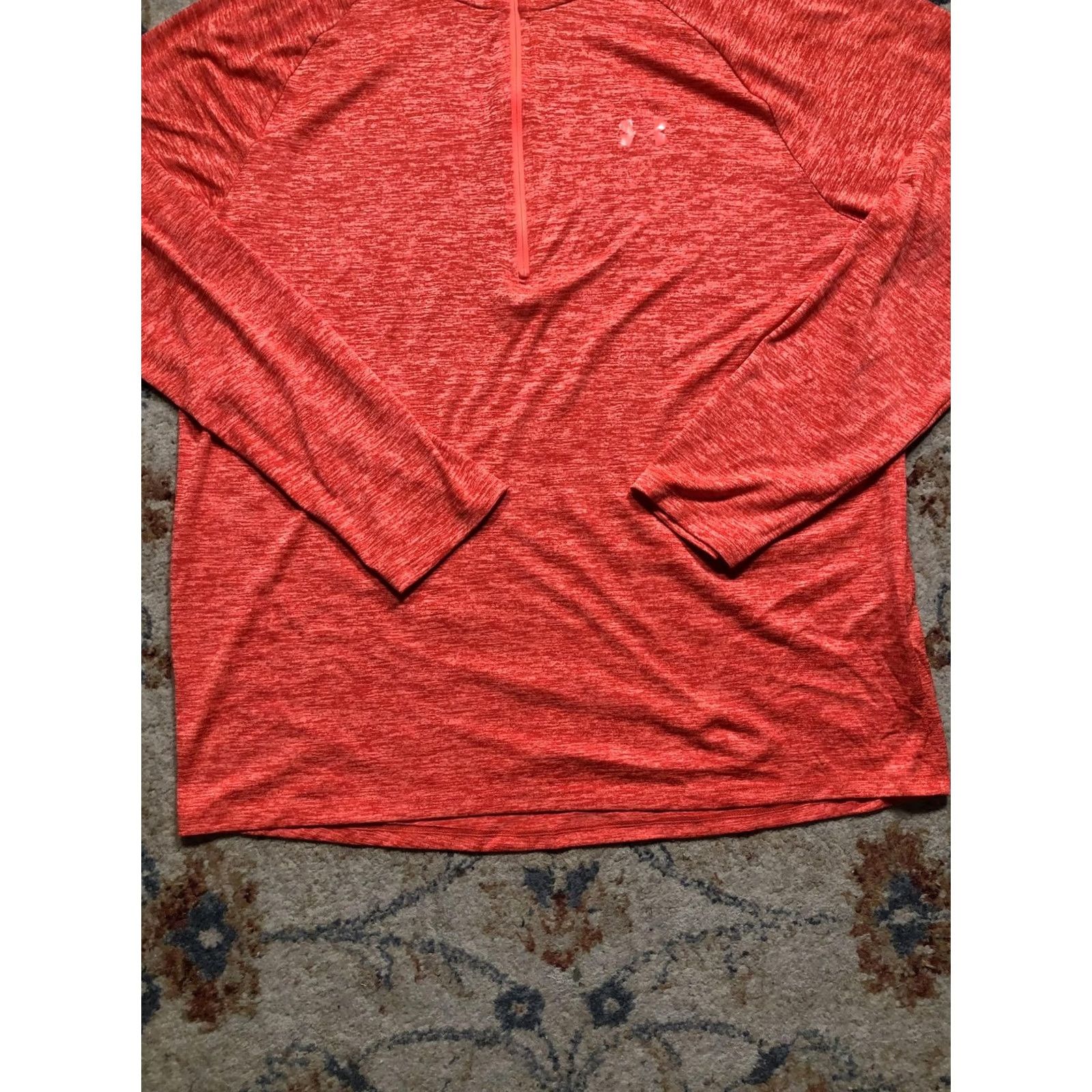 Under Armour Under Armour HeatGear Pullover Mens XL Red 1/4 Zip Mock Neck Long Sleeve Running Gym Training Lightweight Moisture Wicking Size US XL / EU 56 / 4 - 5 Thumbnail