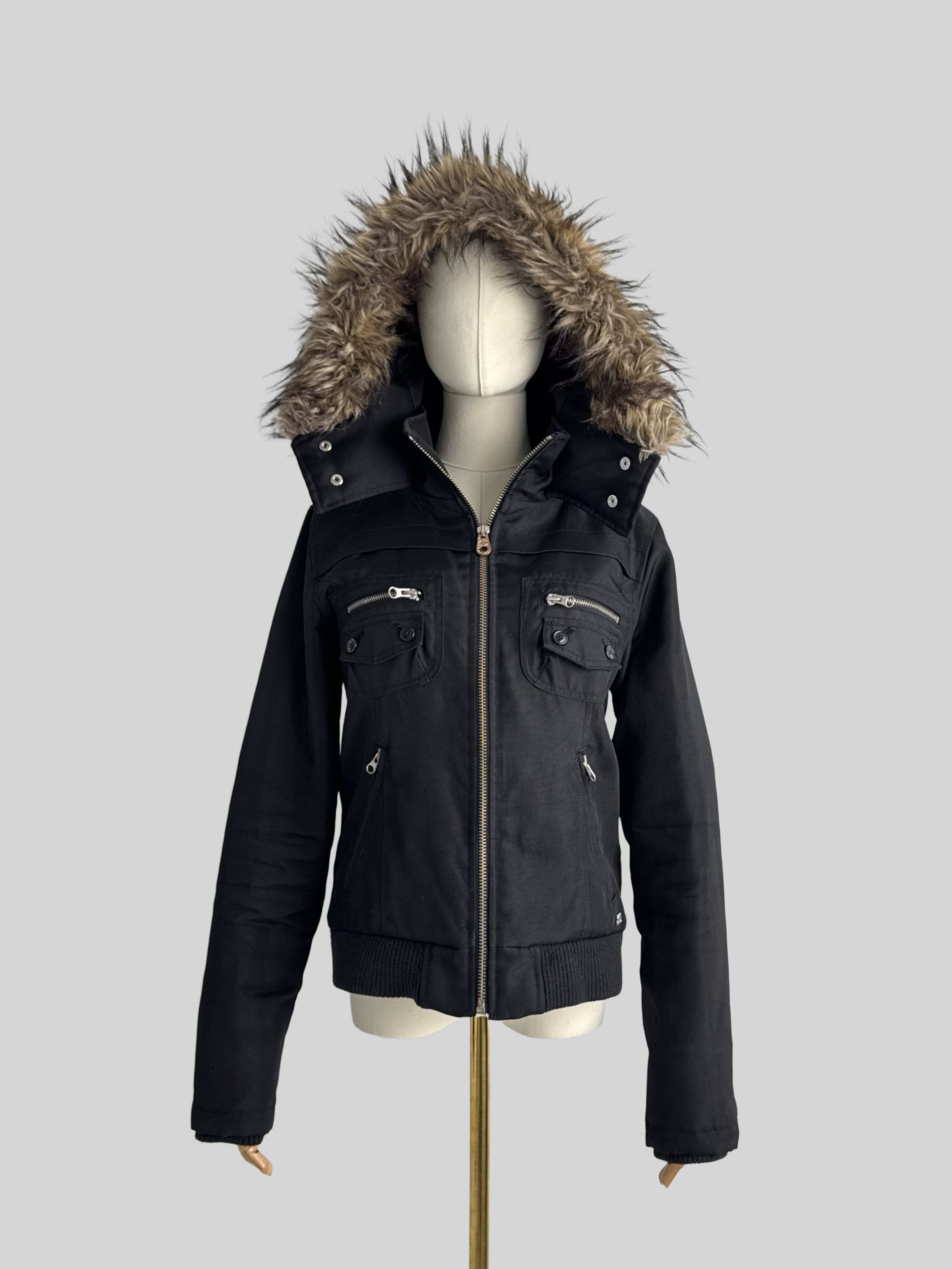 Miss Sixty Miss Sixty Vintage Cropped Jacket With Faux Fur Hood (D10) Size M / US 6-8 / IT 42-44 - 2 Thumbnail