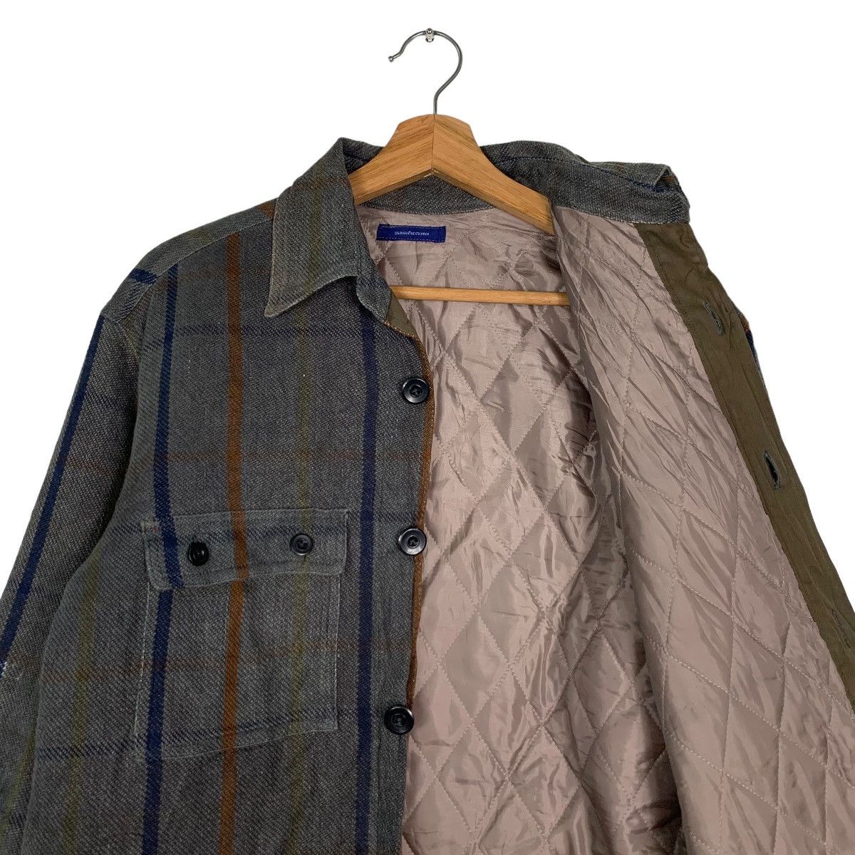 Japanese Brand MANUFACTURERS Button Jacket Flannel #0013-C1 Size US L / EU 52-54 / 3 - 12 Thumbnail