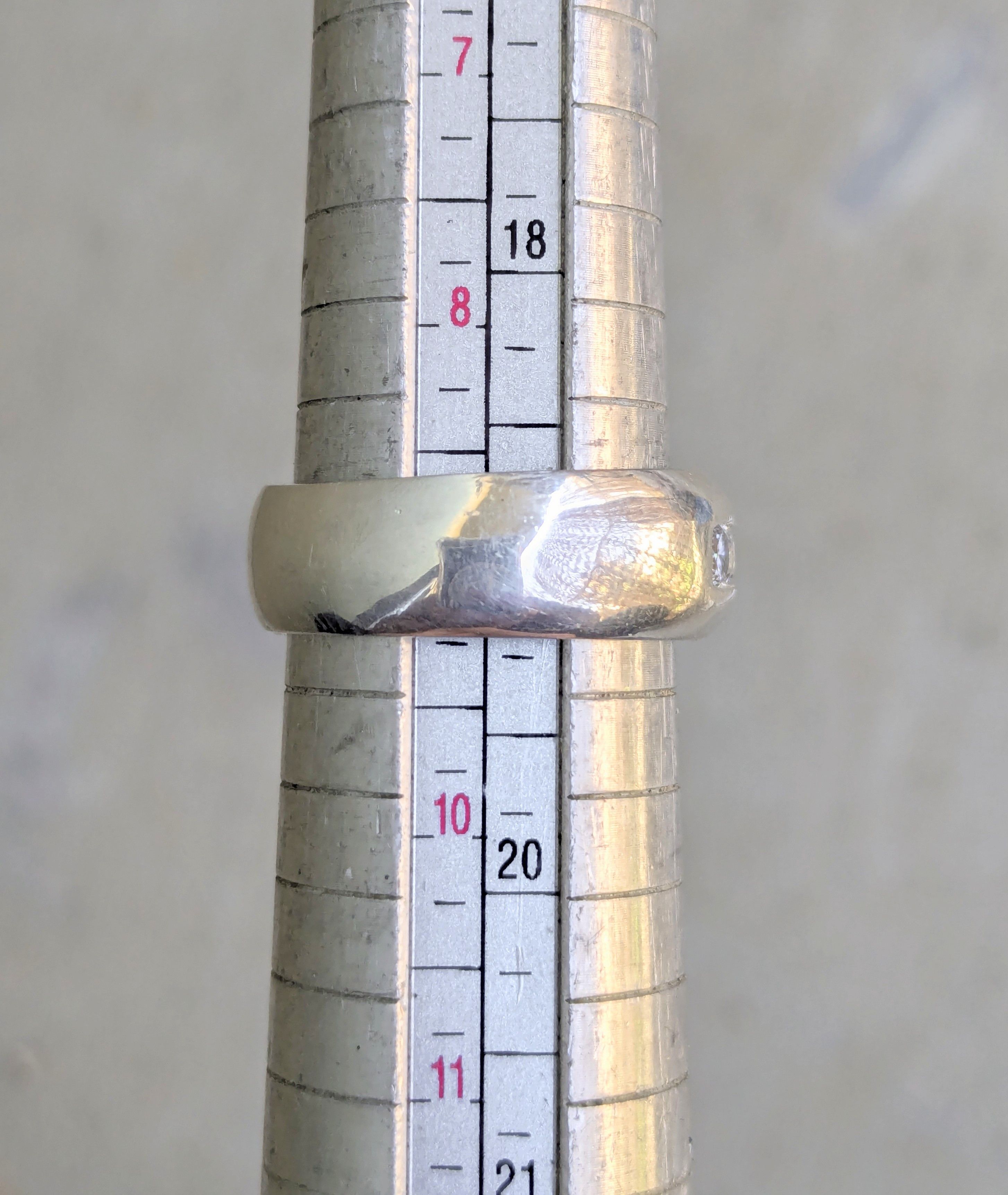 Jewelry × Sterling Silver × Vintage Vintage Sterling Silver Ring CZ 9 Channel Wedding Band Size ONE SIZE - 11 Thumbnail