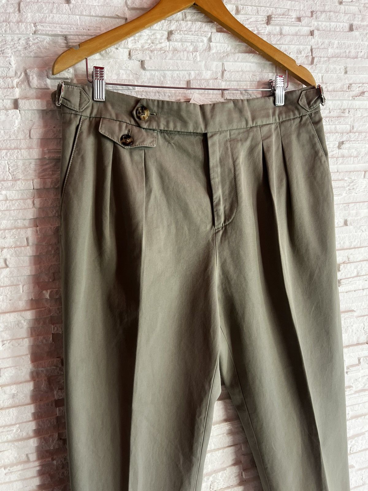 Brunello Cucinelli Brunello Cucinelli Twisted Cotton Gabardine Trousers Size US 38 / EU 54 - 7 Thumbnail
