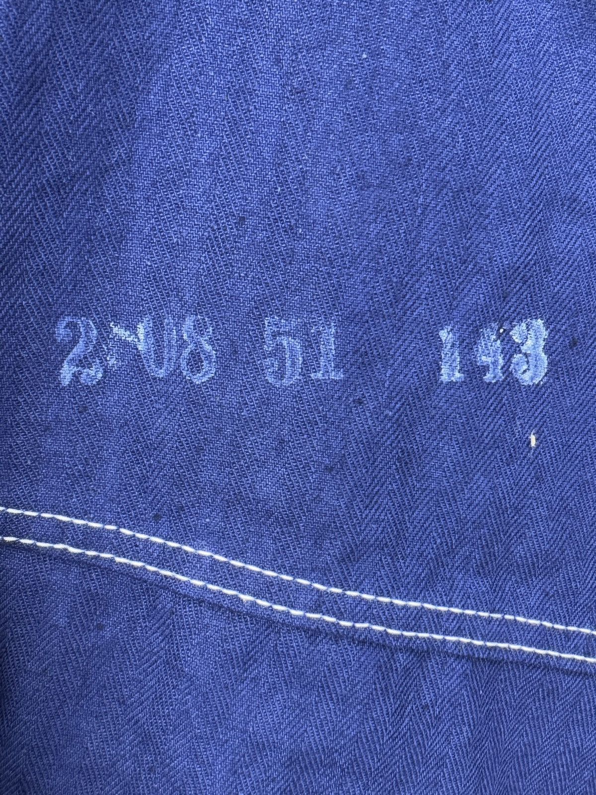 Vintage VINTAGE French Jacket Blue Workwear Herringbone Canvas Chore Size L / US 10 / IT 46 - 10 Thumbnail