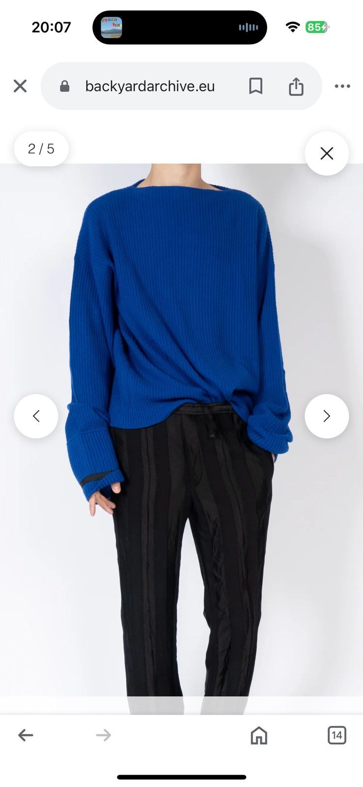 Haider Ackermann Stunning blue oversized Haider Ackermann top (fits S-XXL) Size US S / EU 44-46 / 1 - 2 Thumbnail