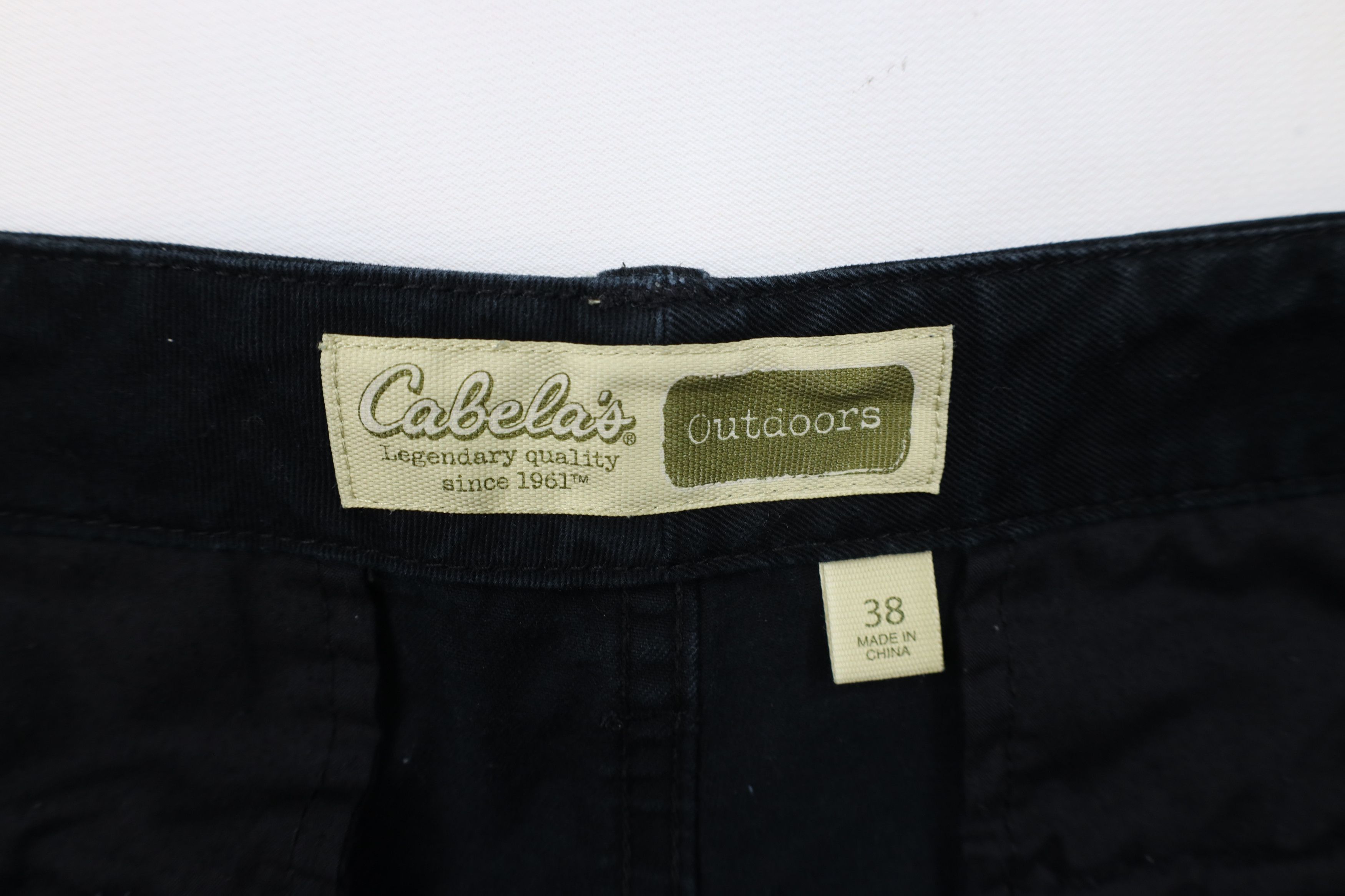 Cabelas Vintage Cabelas Heavyweight Cargo Shorts Black Cotton Size US 38 / EU 54 - 6 Thumbnail