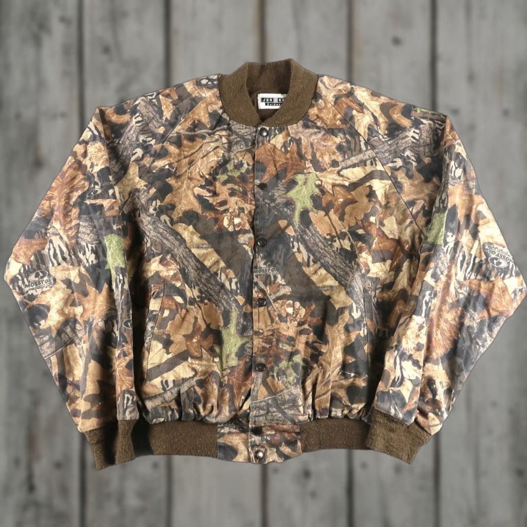 Jerzees VINTAGE Jerzees Bomber Jacket 2XL Mossy Oak Floor Camouflage Lined Snap Outdoors Mens Jacket Size US XXL / EU 58 / 5 - 1 Thumbnail