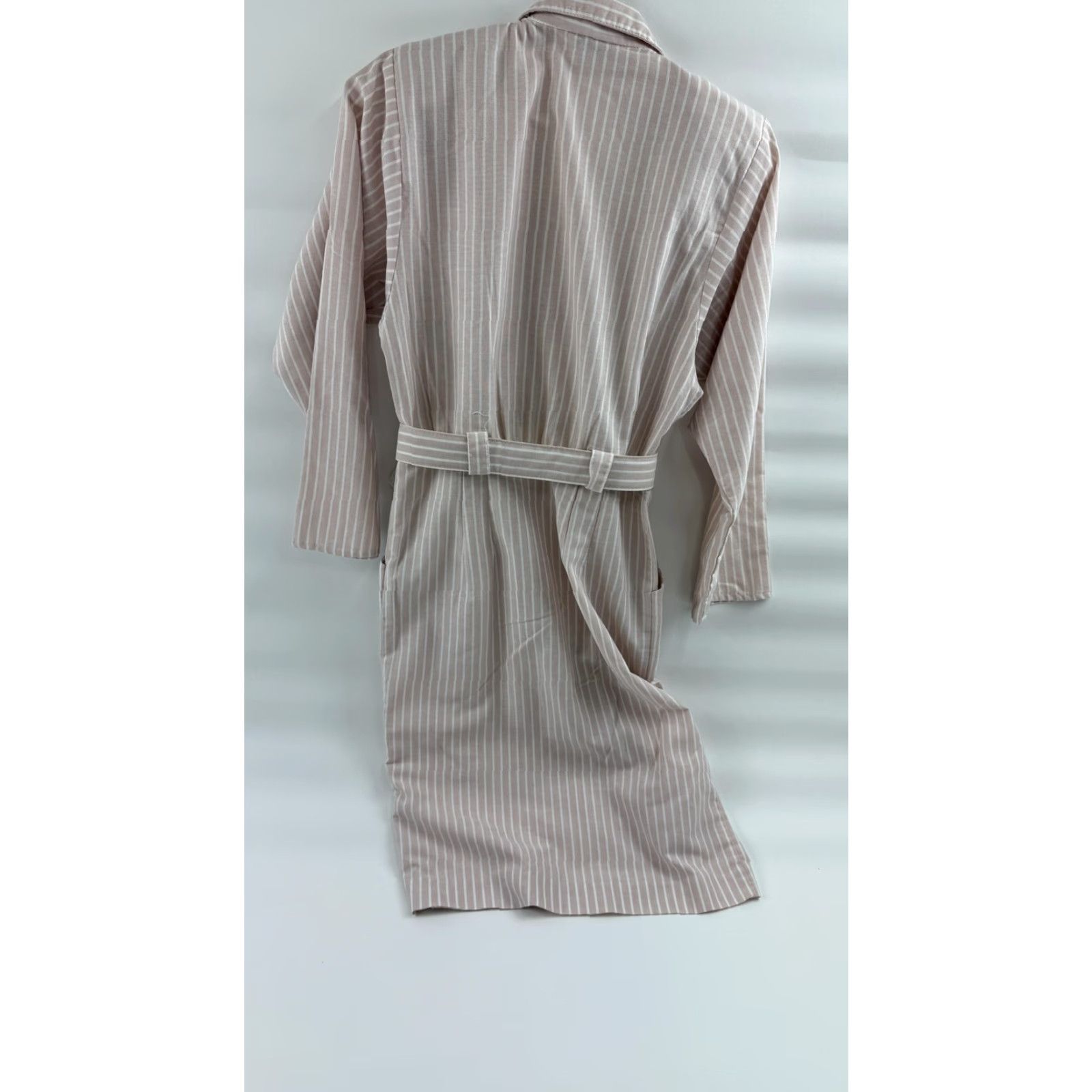 Vintage VINTAGE Taurus II Shirt Dress Womens 6 Pink White Stripe Belted Made in USA 80s Size M / US 6-8 / IT 42-44 - 3 Thumbnail