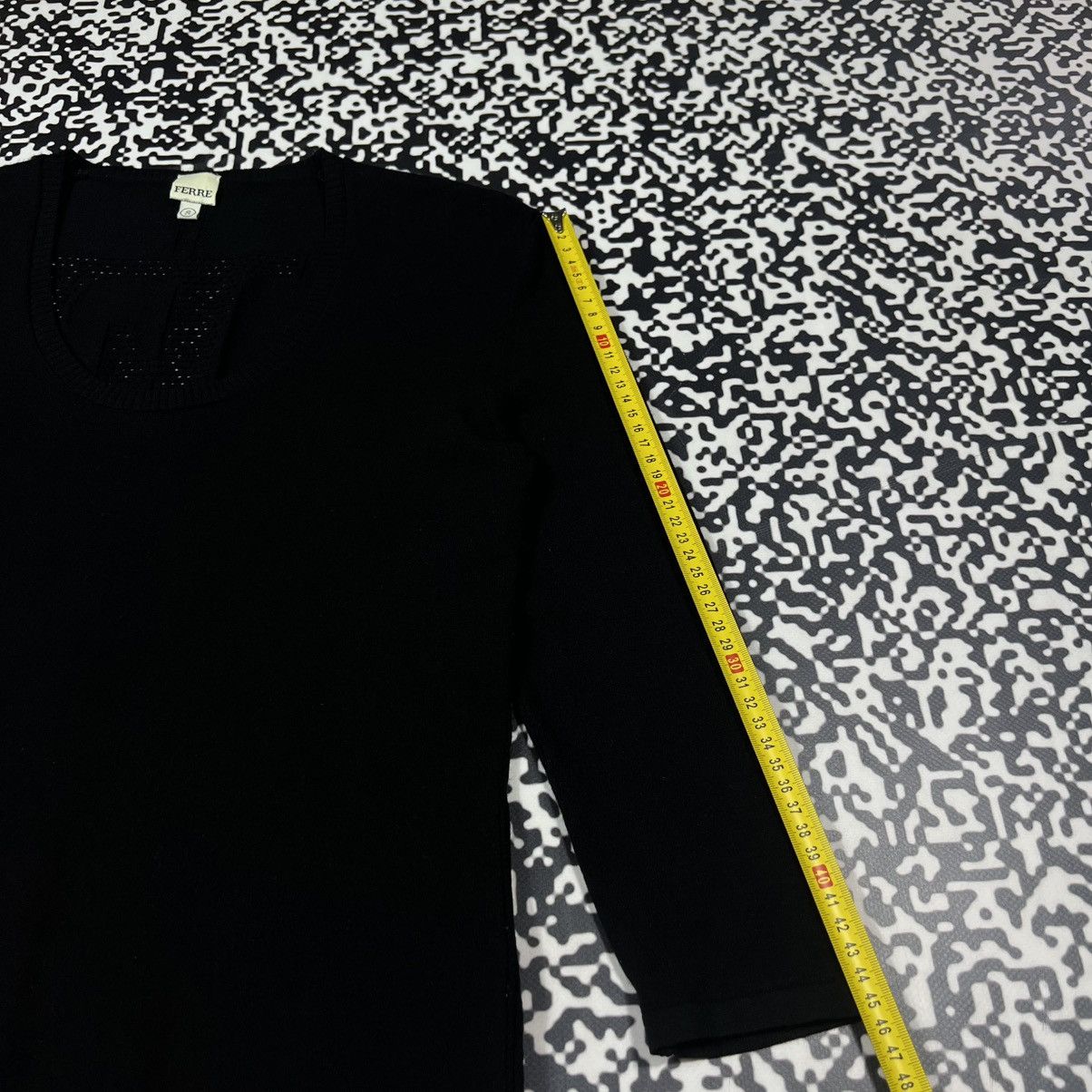 Ferre Vintage Y2K Ferre Gianfranco Luxury Big Logo Mesh Sweater Size S / US 4 / IT 40 - 13 Thumbnail