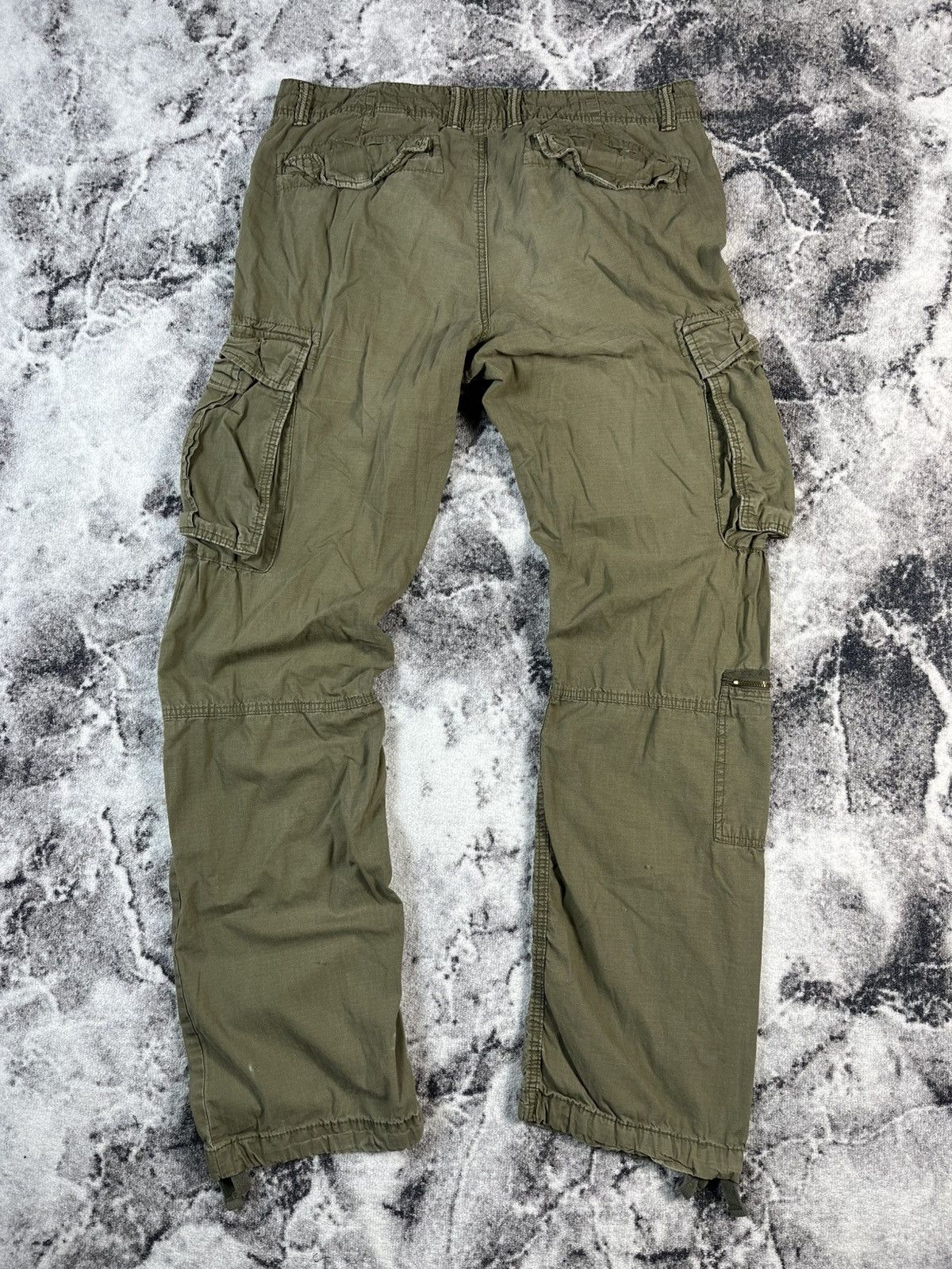 Vintage Olive Cargo Pants Multi Pocket Military Style Wide Size US 34 / EU 50 - 10 Thumbnail