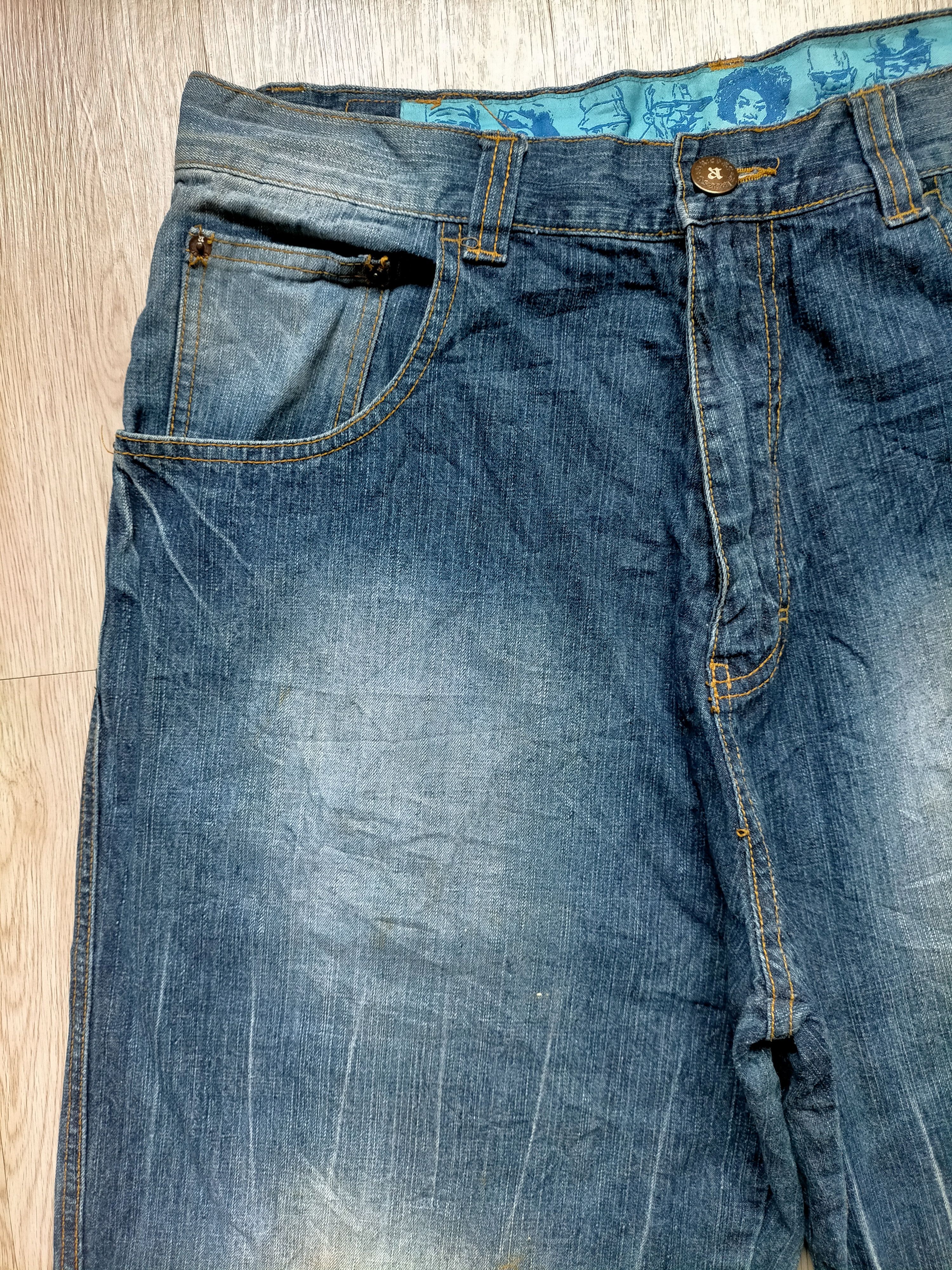 JNCO × Japanese Brand Akcess Baggy Vtg 90s Hip Hop Skate Style Denim Size US 34 / EU 50 - 4 Thumbnail