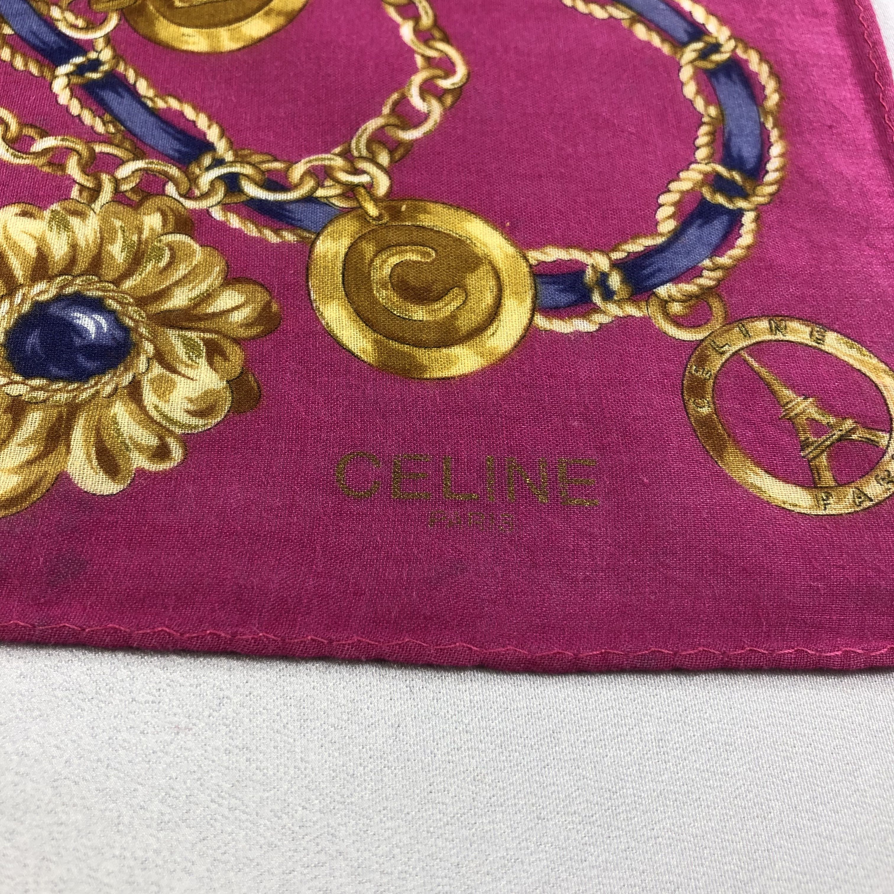 Celine Celine Gold Chains Handkerchief Neckerchief Bandana H2168 Size ONE SIZE - 4 Thumbnail