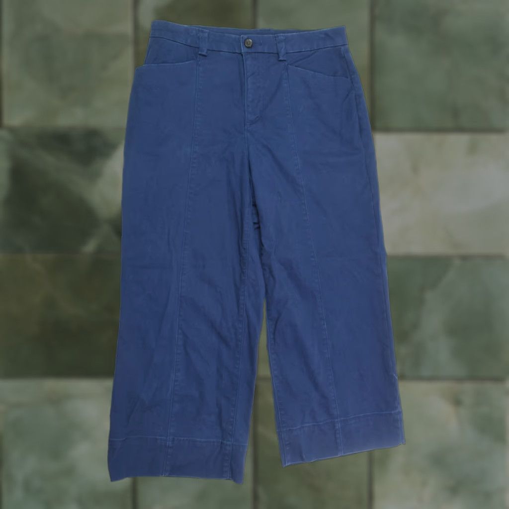 Vintage Duluth Chino Wide Leg Crop Pants Womens 10 Blue High-Rise Cotton Size 32" / US 10 / IT 46 - 1 Thumbnail