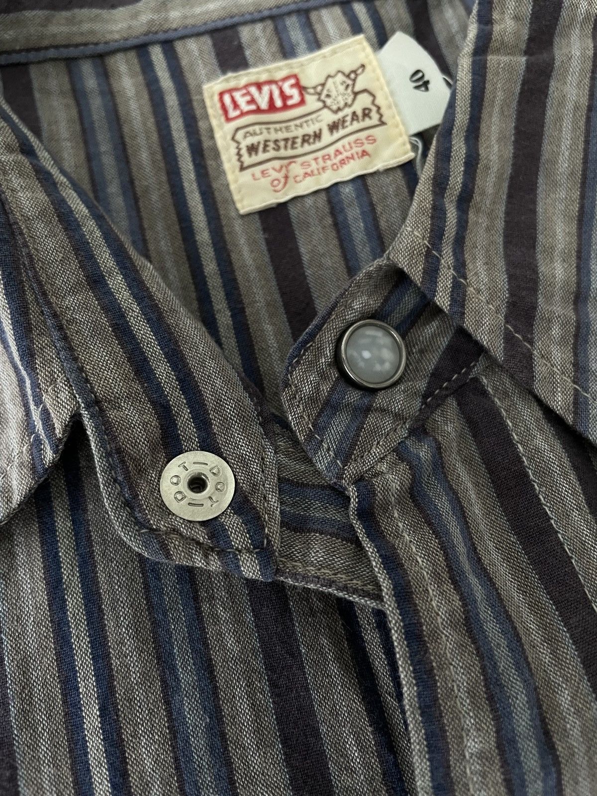 LVC LVC Levis Shorthorn Western Shirt Stripes Big E Japan Size US M / EU 48-50 / 2 - 8 Thumbnail