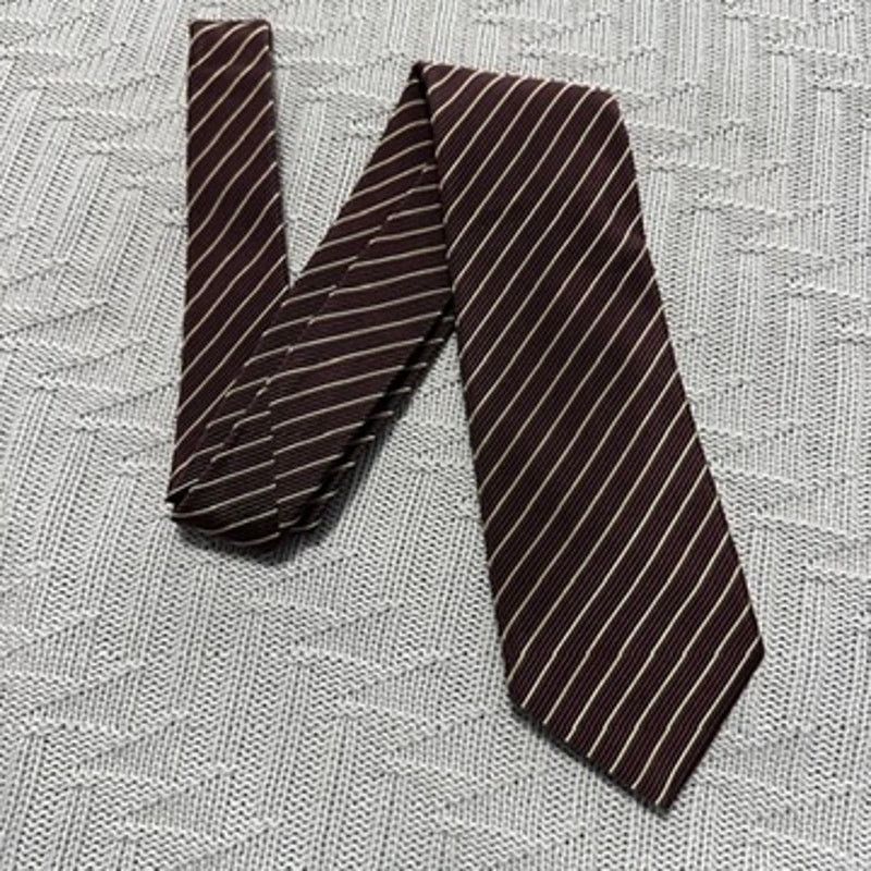 Luciano Barbera Luciano Barbera brown textured striped cotton silk tie Size ONE SIZE - 1 Thumbnail