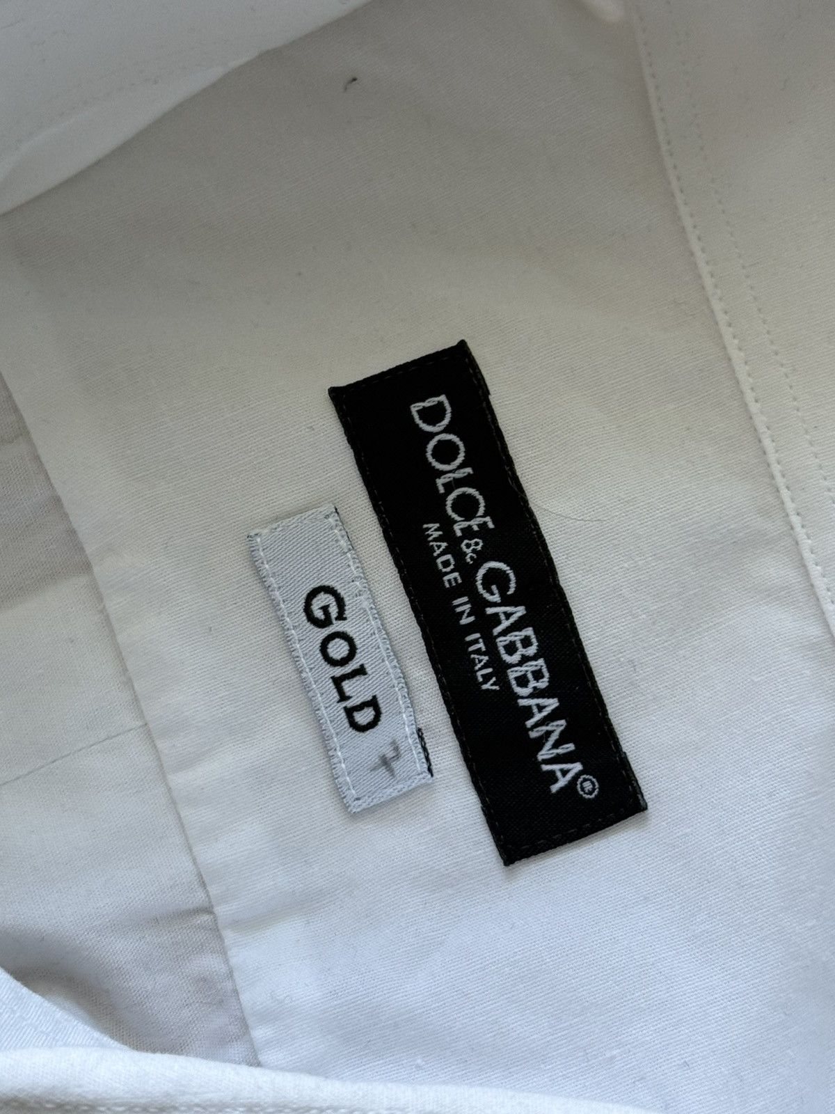 Dolce & Gabbana Dolce & Gabbana gold white classic oxford ls shirt Size US XL / EU 56 / 4 - 4 Thumbnail
